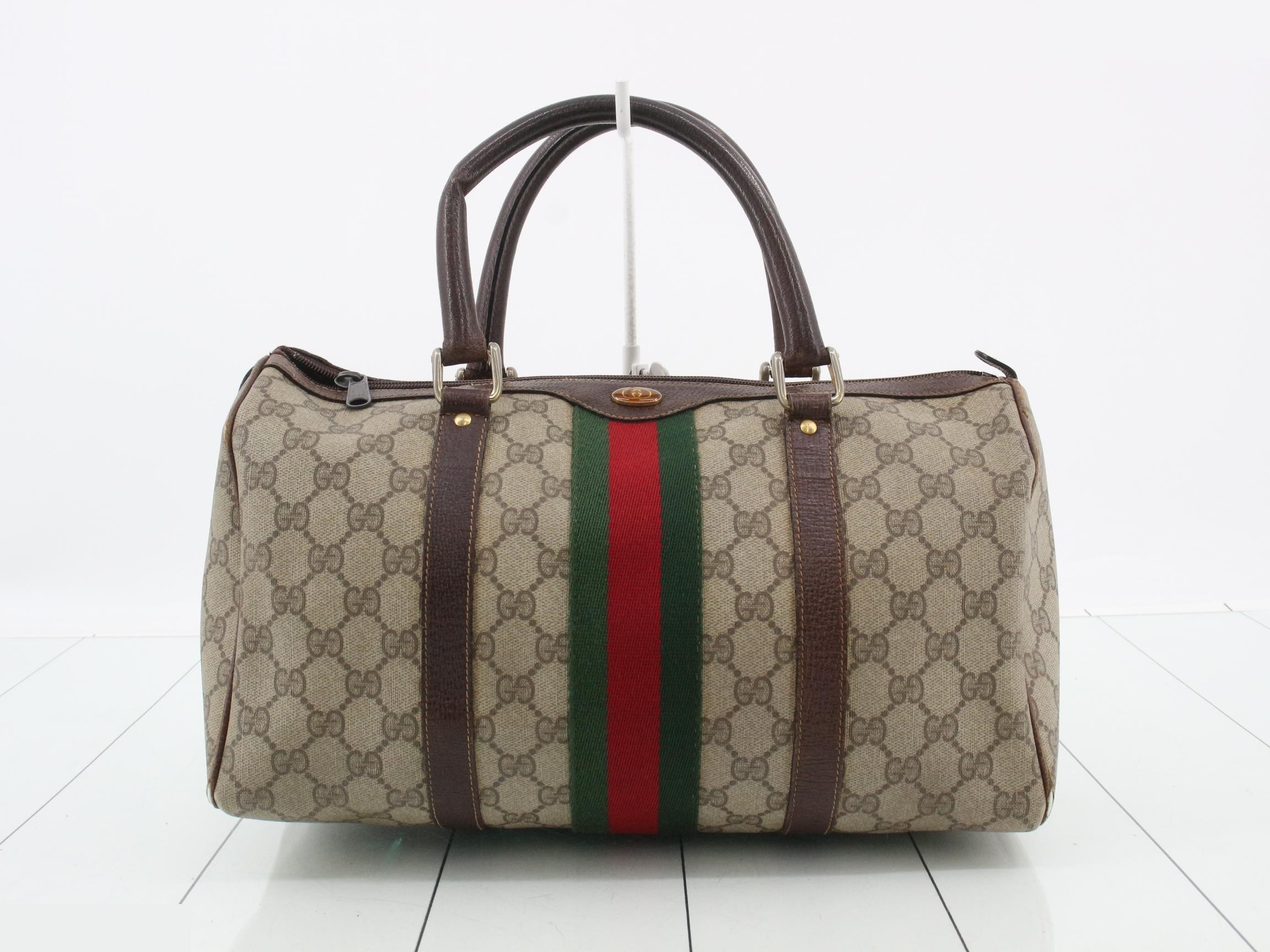 GG Supreme Sherry Line Boston Bag