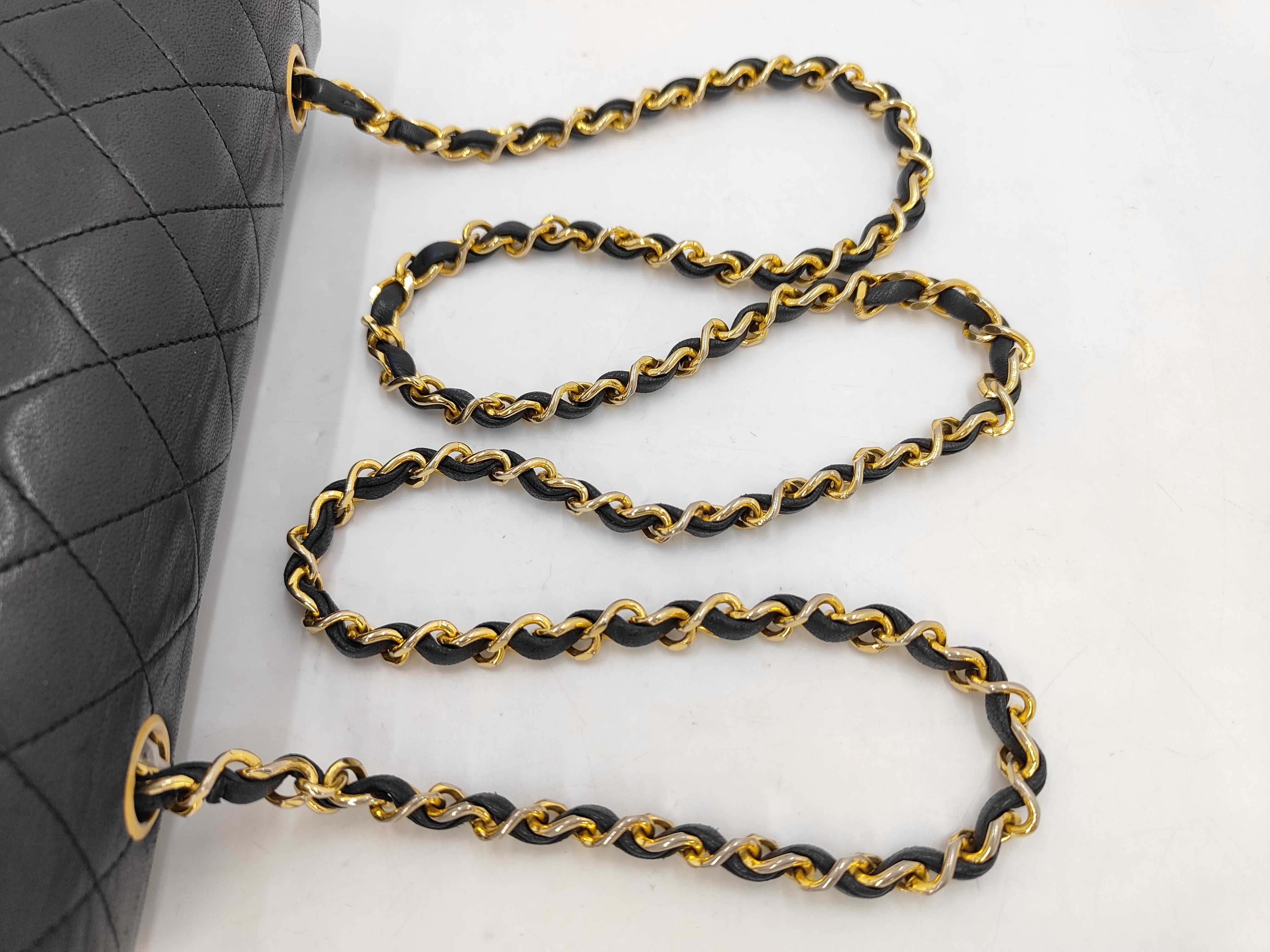 Full Flap Lambskin Matelassé Shoulder Bag, Black with Gold Hardware, Series 1 — view 5