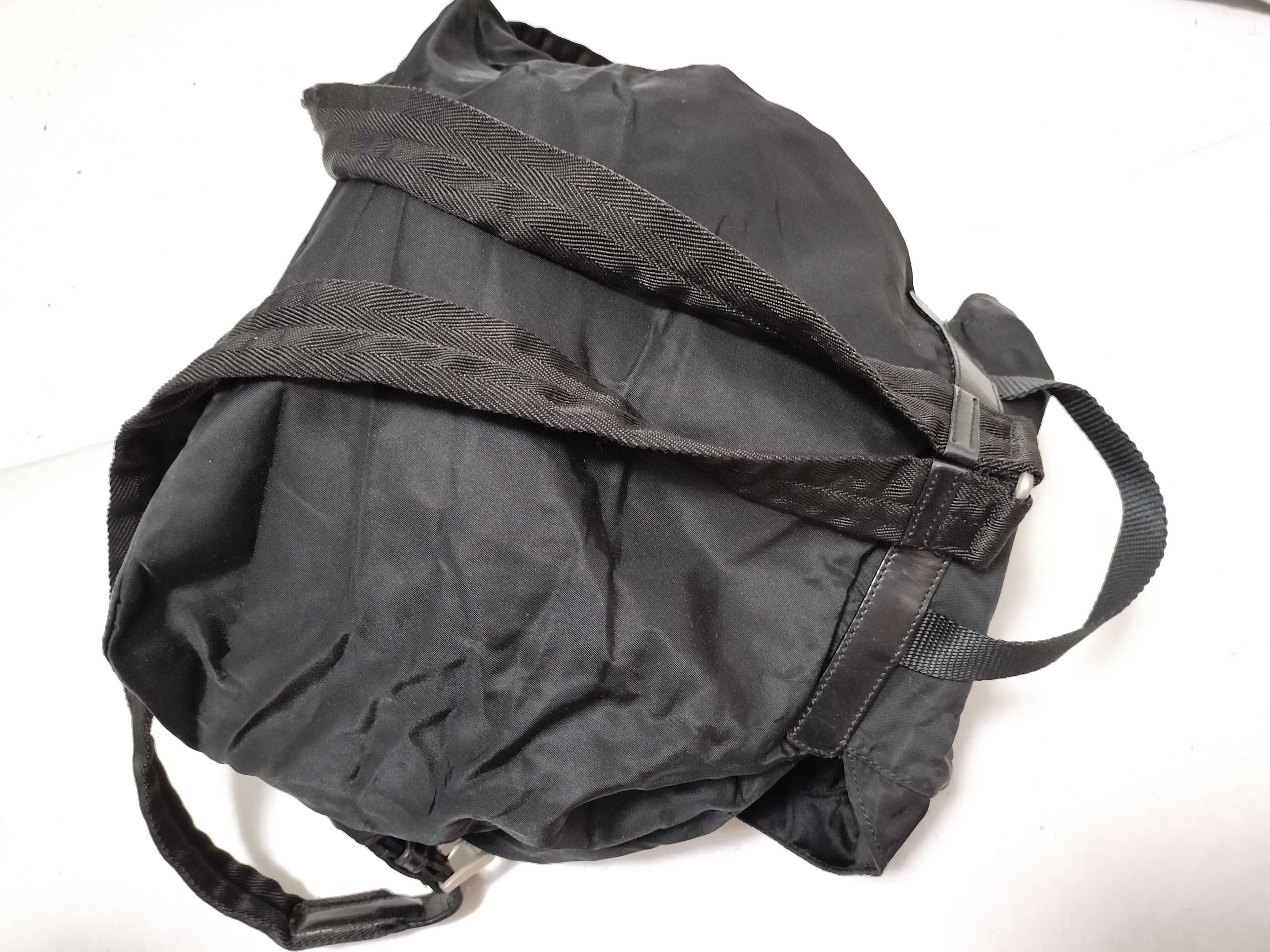 nylon triangle logo backpack rucksack — view 3