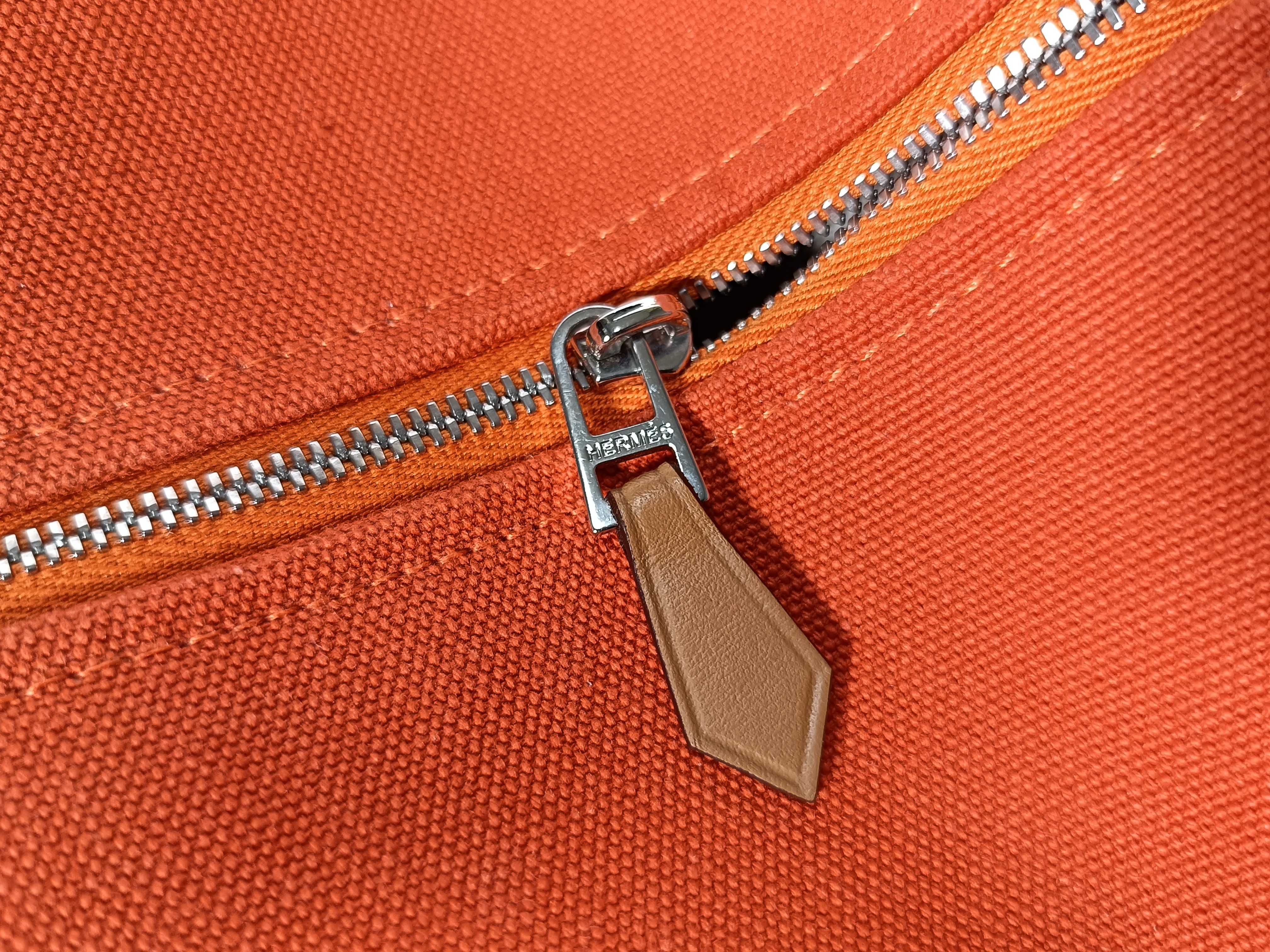 Bride à Black GM Canvas Handbag with Orange and Silver Hardware — view 11