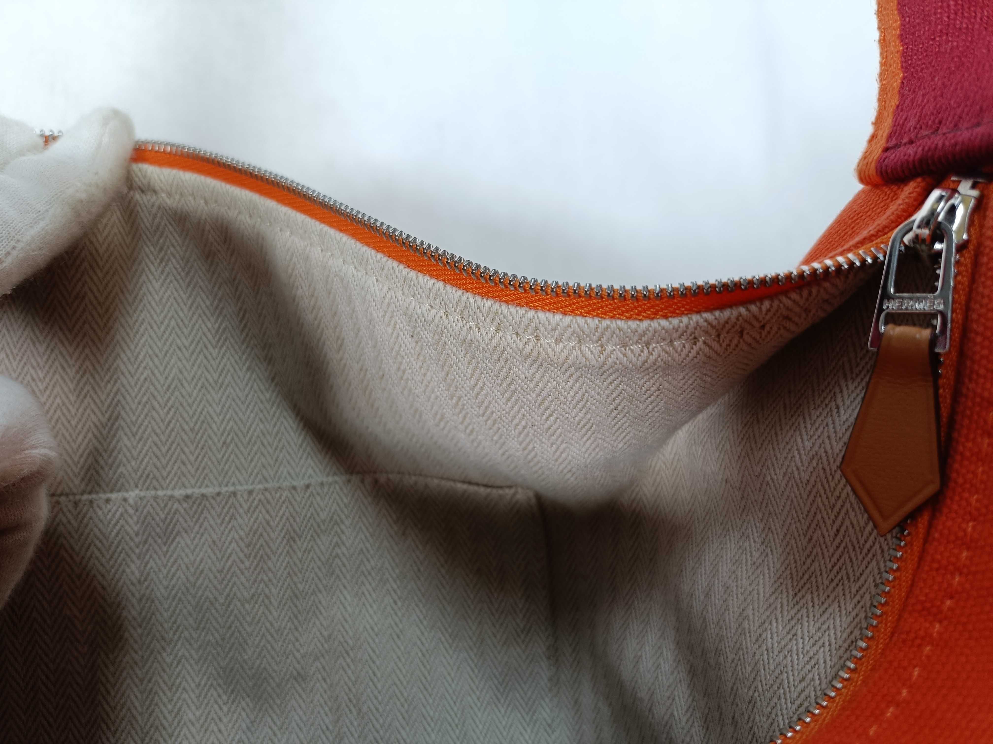 Bride à Black GM Canvas Handbag with Orange and Silver Hardware — view 14