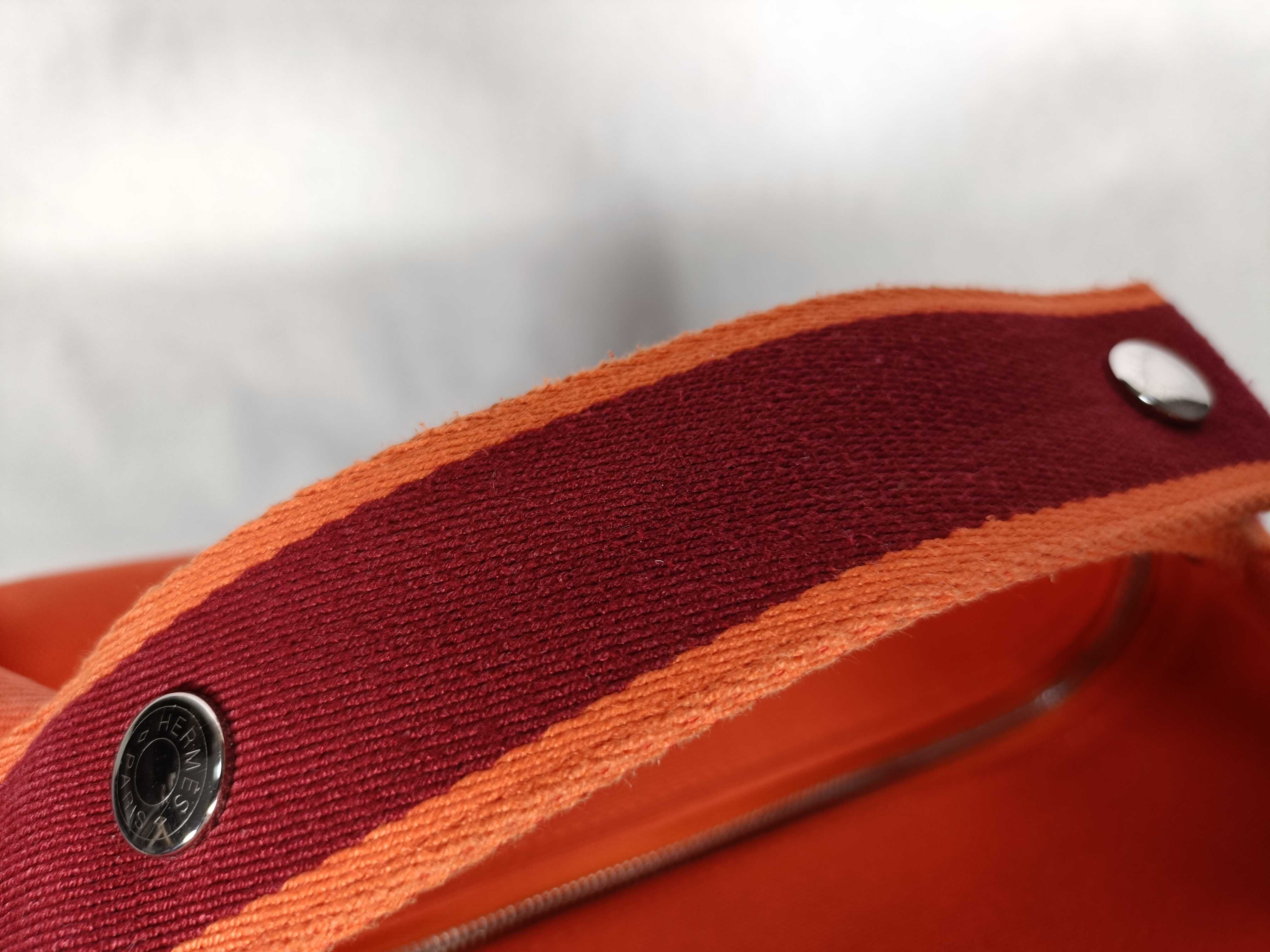 Bride à Black GM Canvas Handbag with Orange and Silver Hardware — view 7