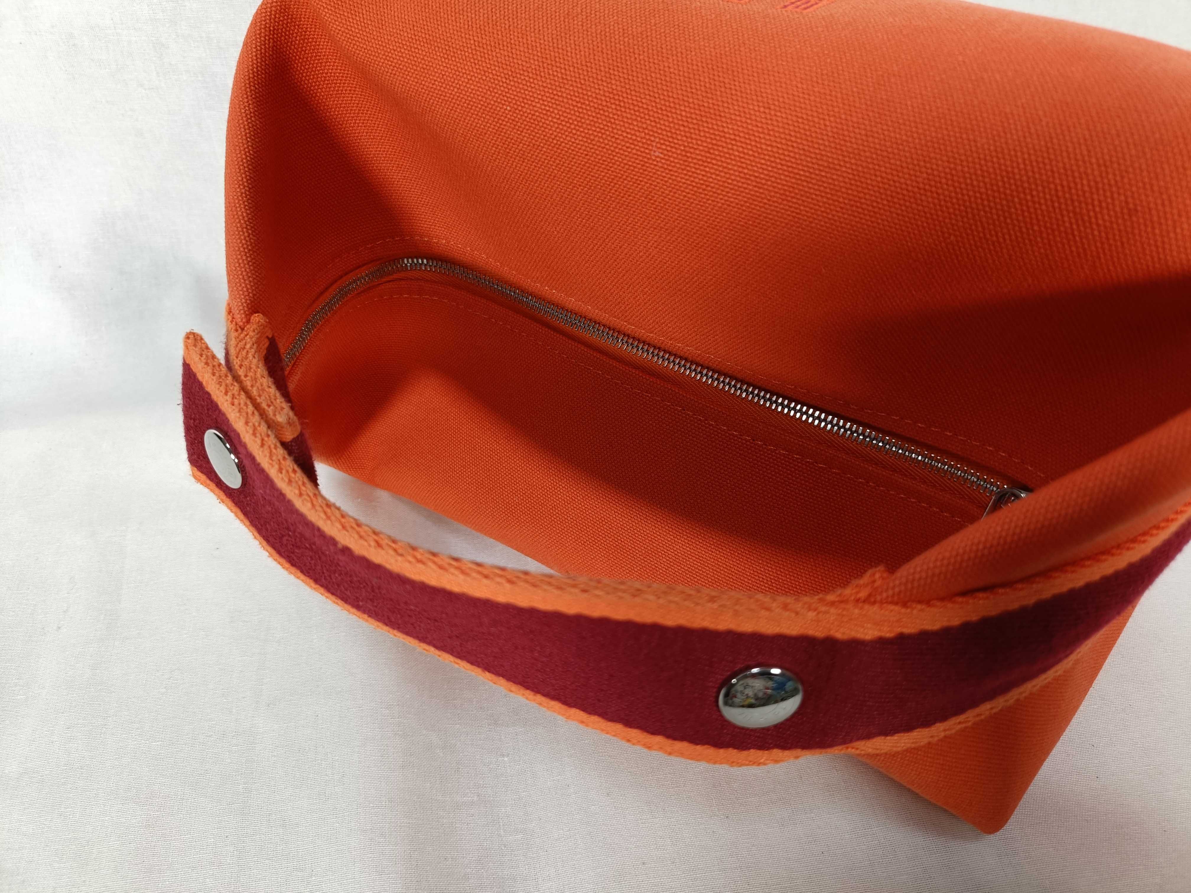 Bride à Black GM Canvas Handbag with Orange and Silver Hardware — view 8
