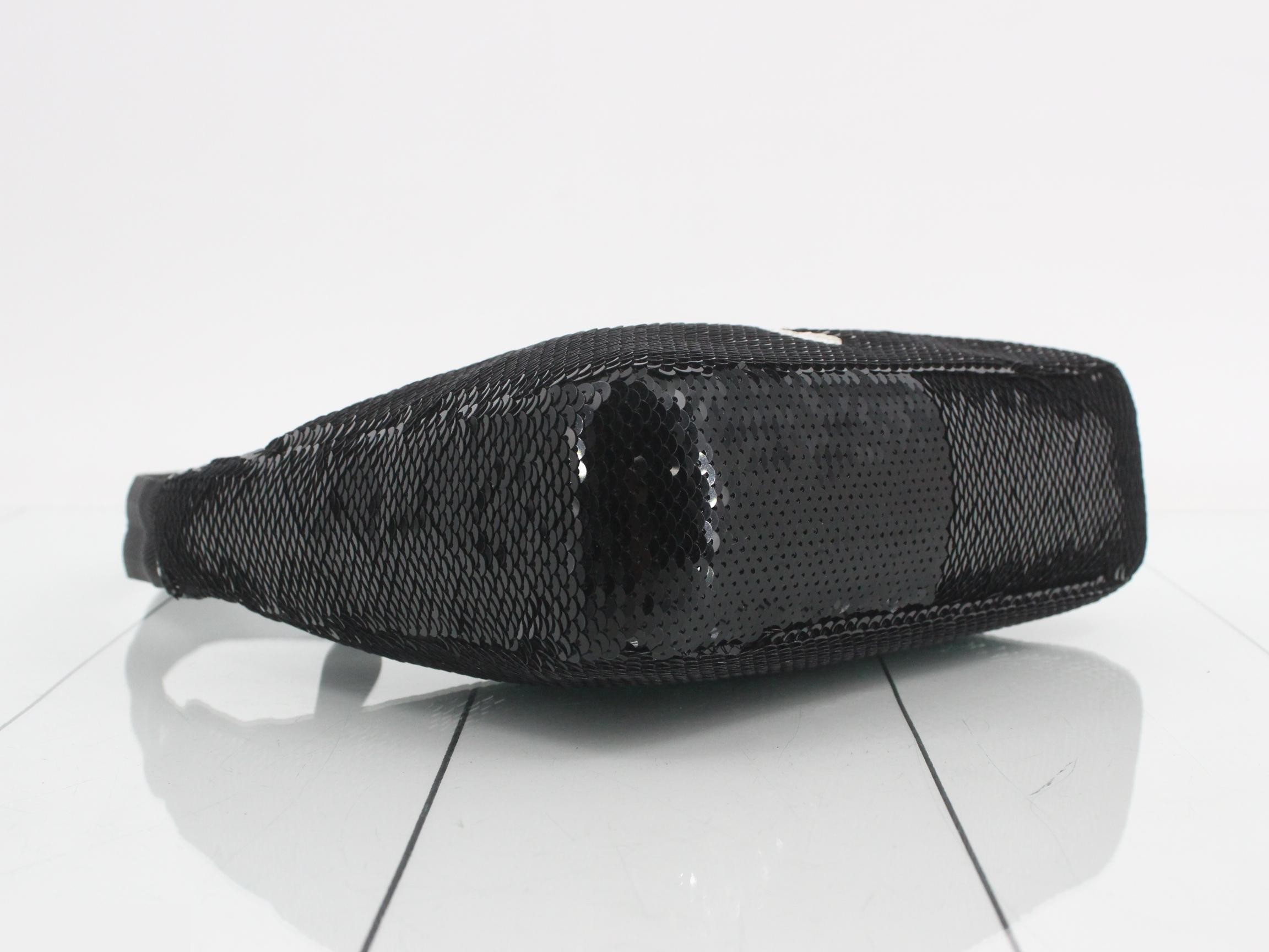 Re-edition 2000 Sequin One-Shoulder Bag, Black — view 5