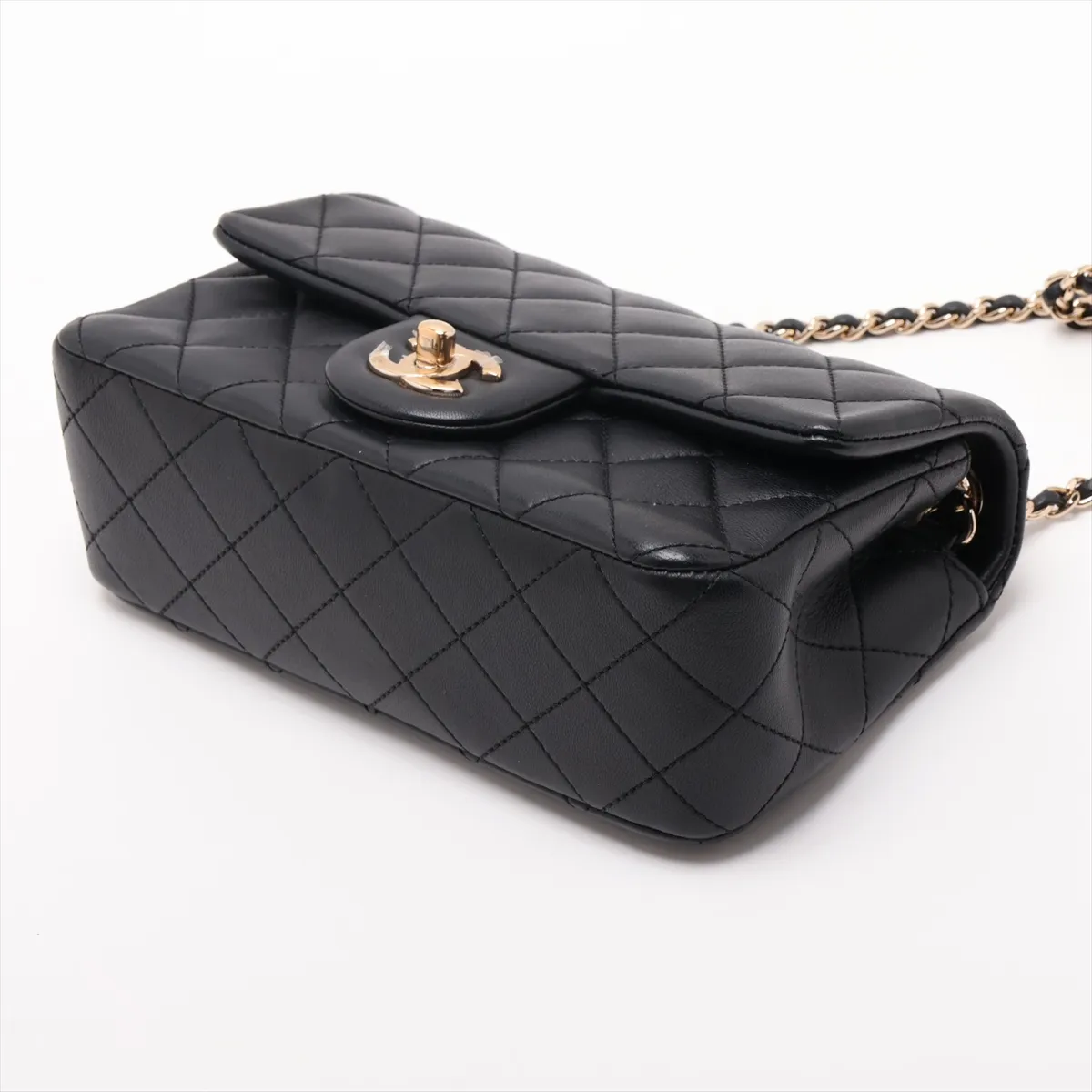 [Individually packaged] Chanel Matelassé Lambskin Single Flap Single Chain Bag, Black with Gold Hardware, A5E99AP7, Random Plate, AS1787 — view 3