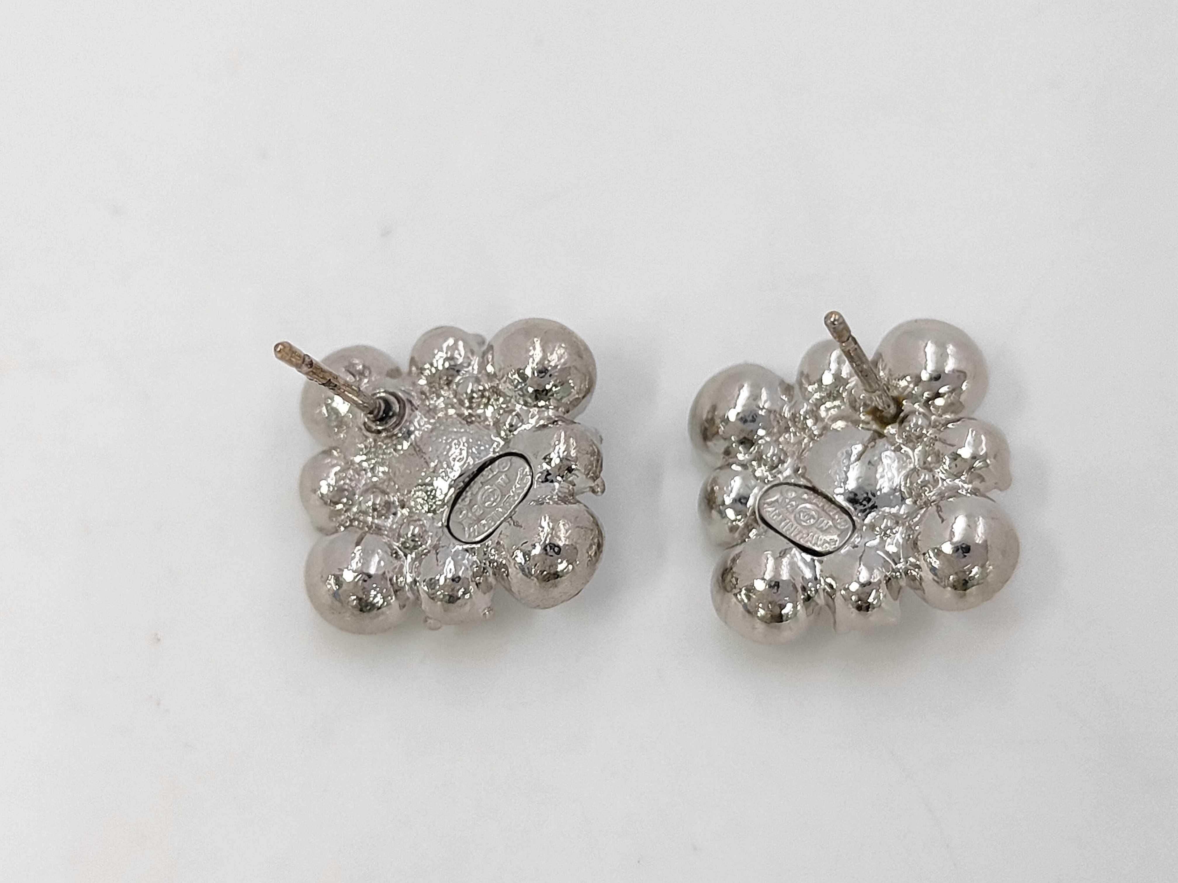 earrings, Coco Mark design, rhinestone, diamond shape, A12W. — view 2