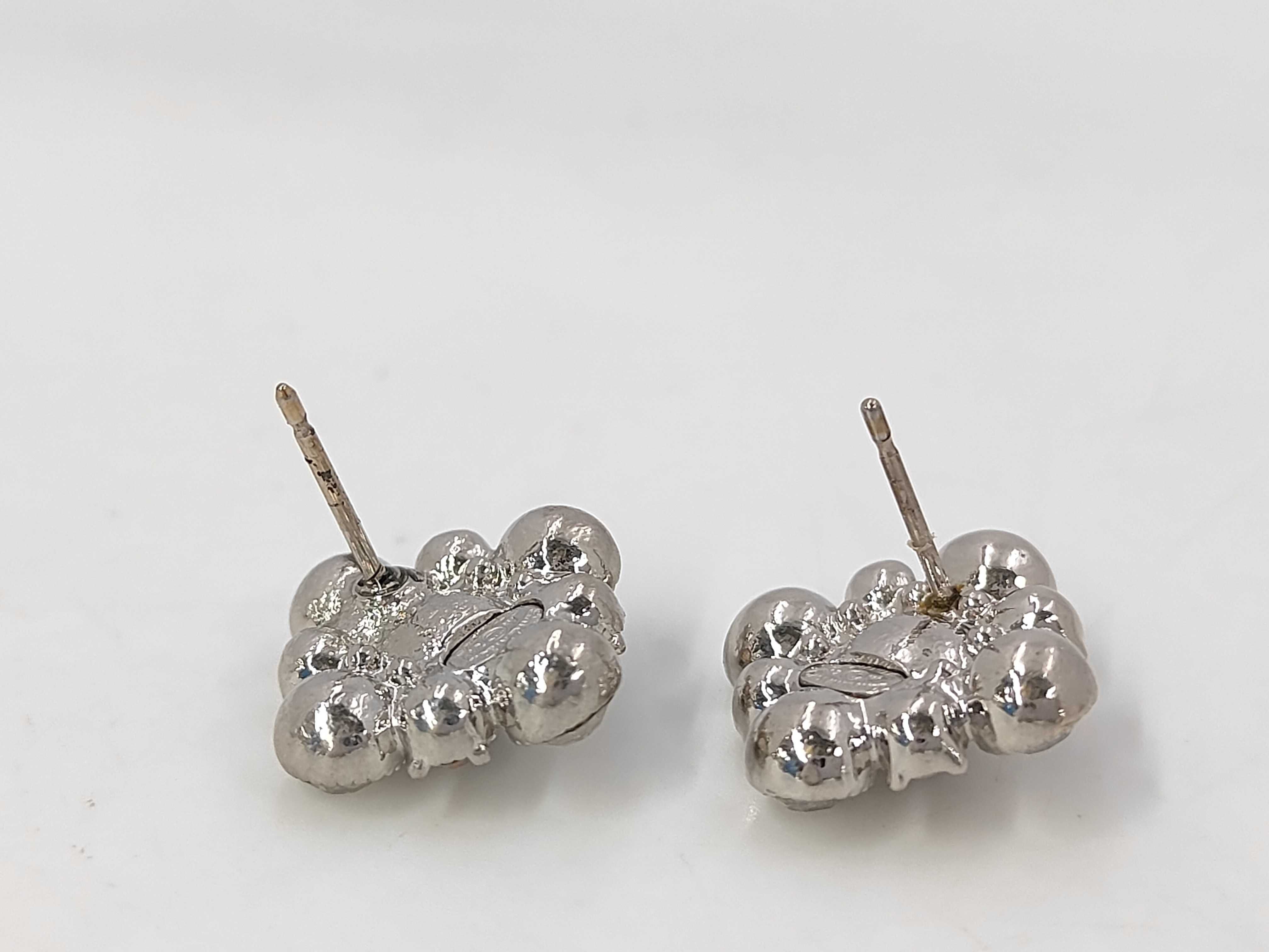 earrings, Coco Mark design, rhinestone, diamond shape, A12W. — view 3