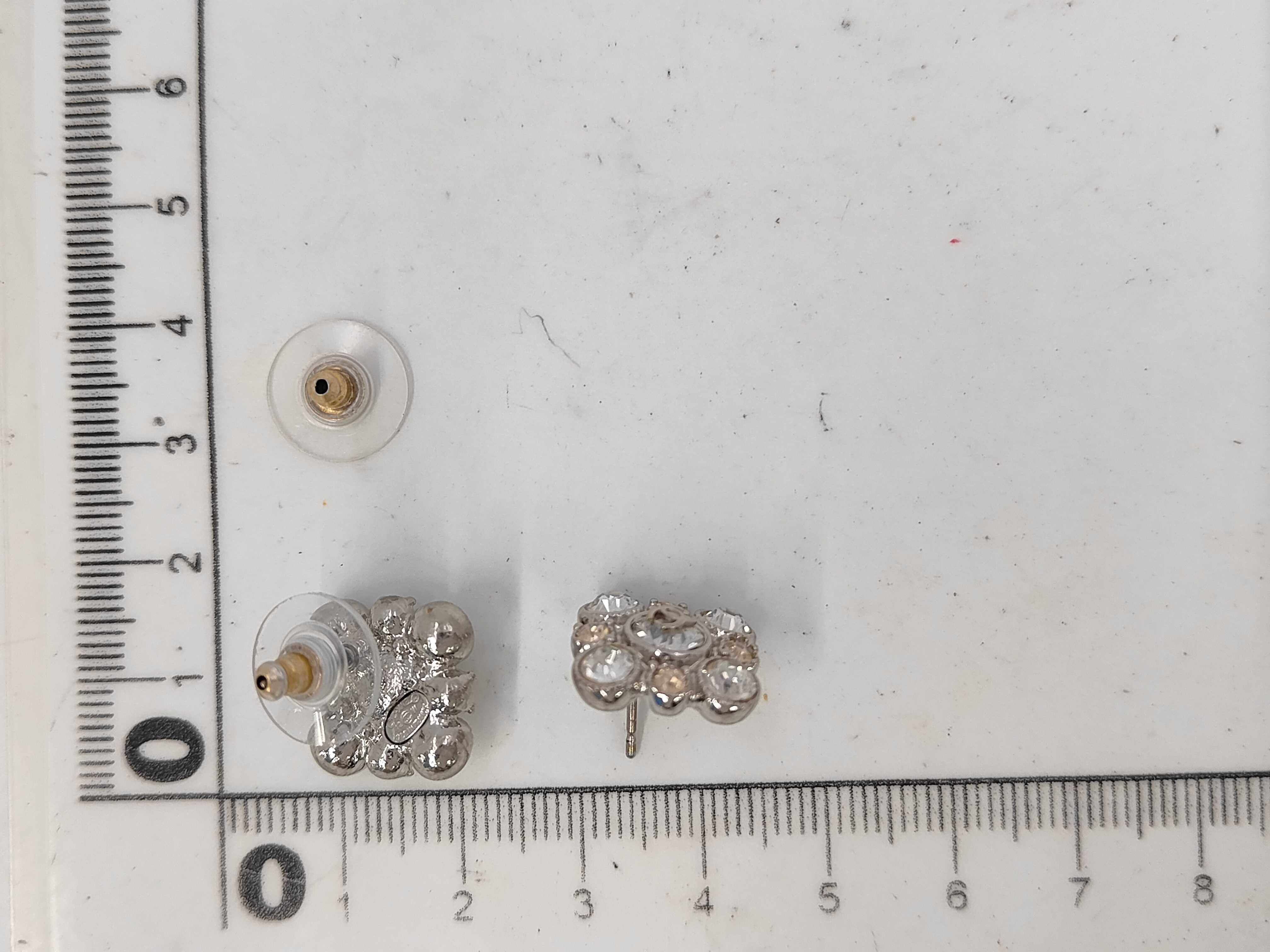earrings, Coco Mark design, rhinestone, diamond shape, A12W. — view 6