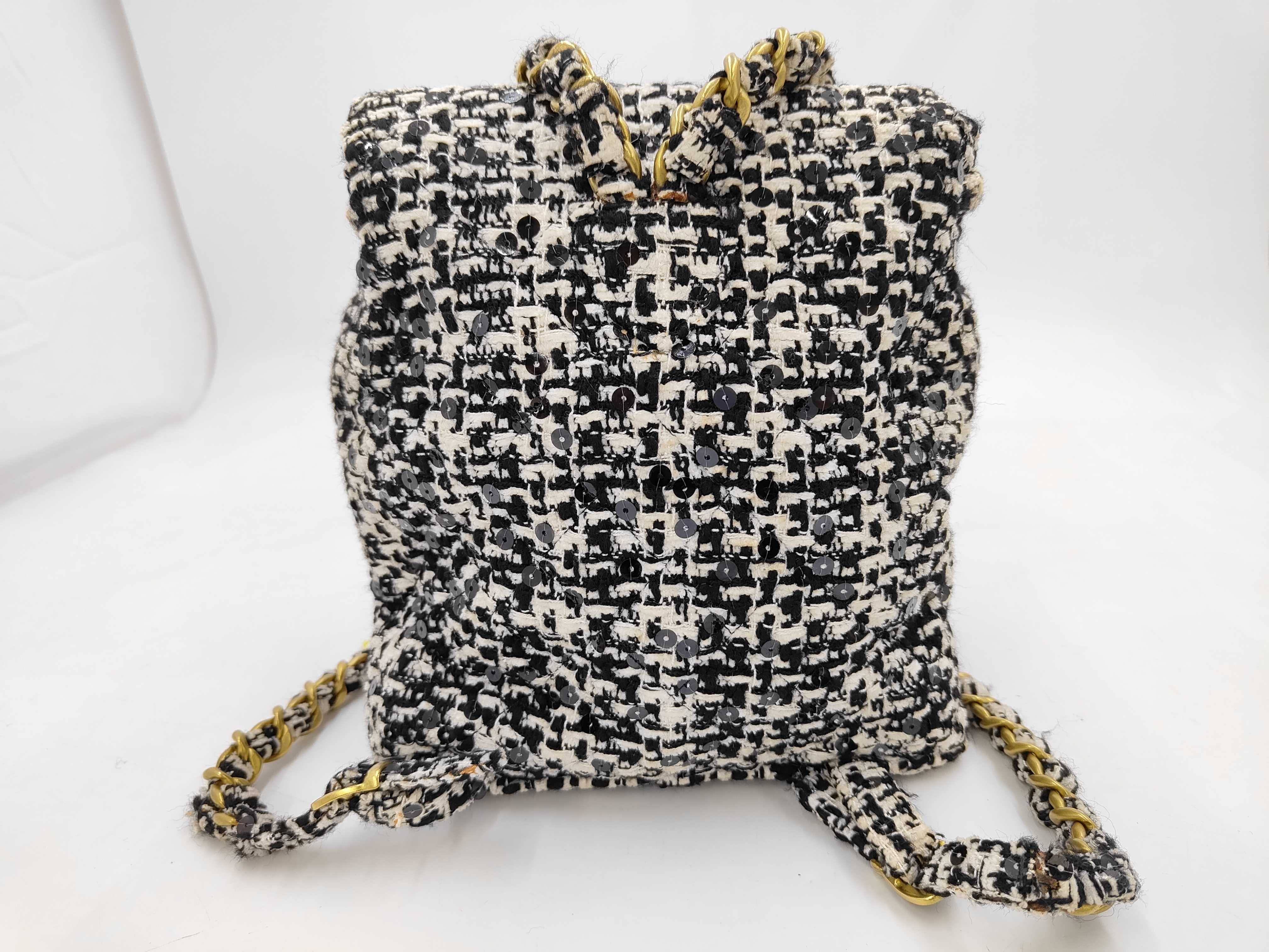 Double Turnlock Tweed Mini Backpack Rucksack — view 2