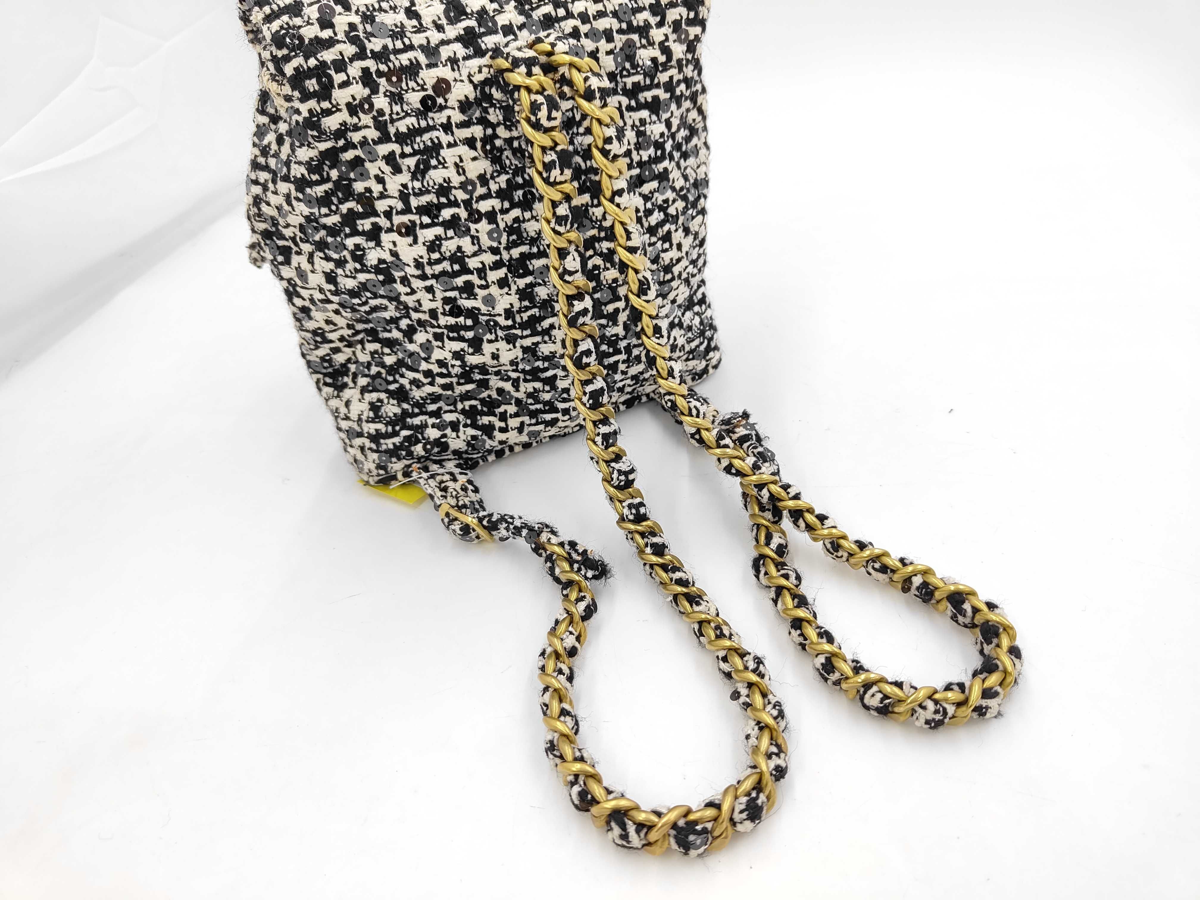 Double Turnlock Tweed Mini Backpack Rucksack — view 3