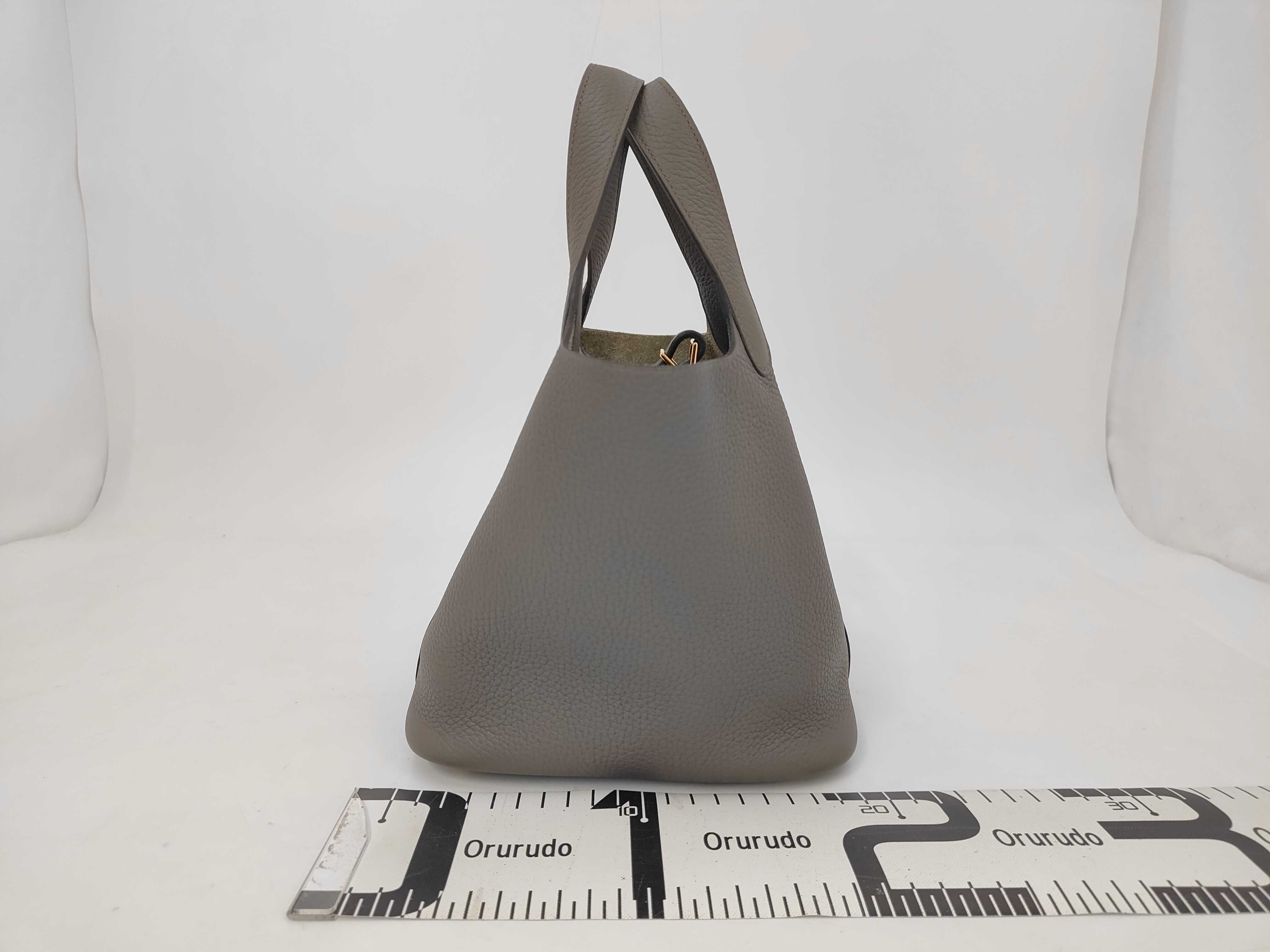 Picotin Lock PM Taurillon Clemence Dark Grey D Stamp Handbag — view 2