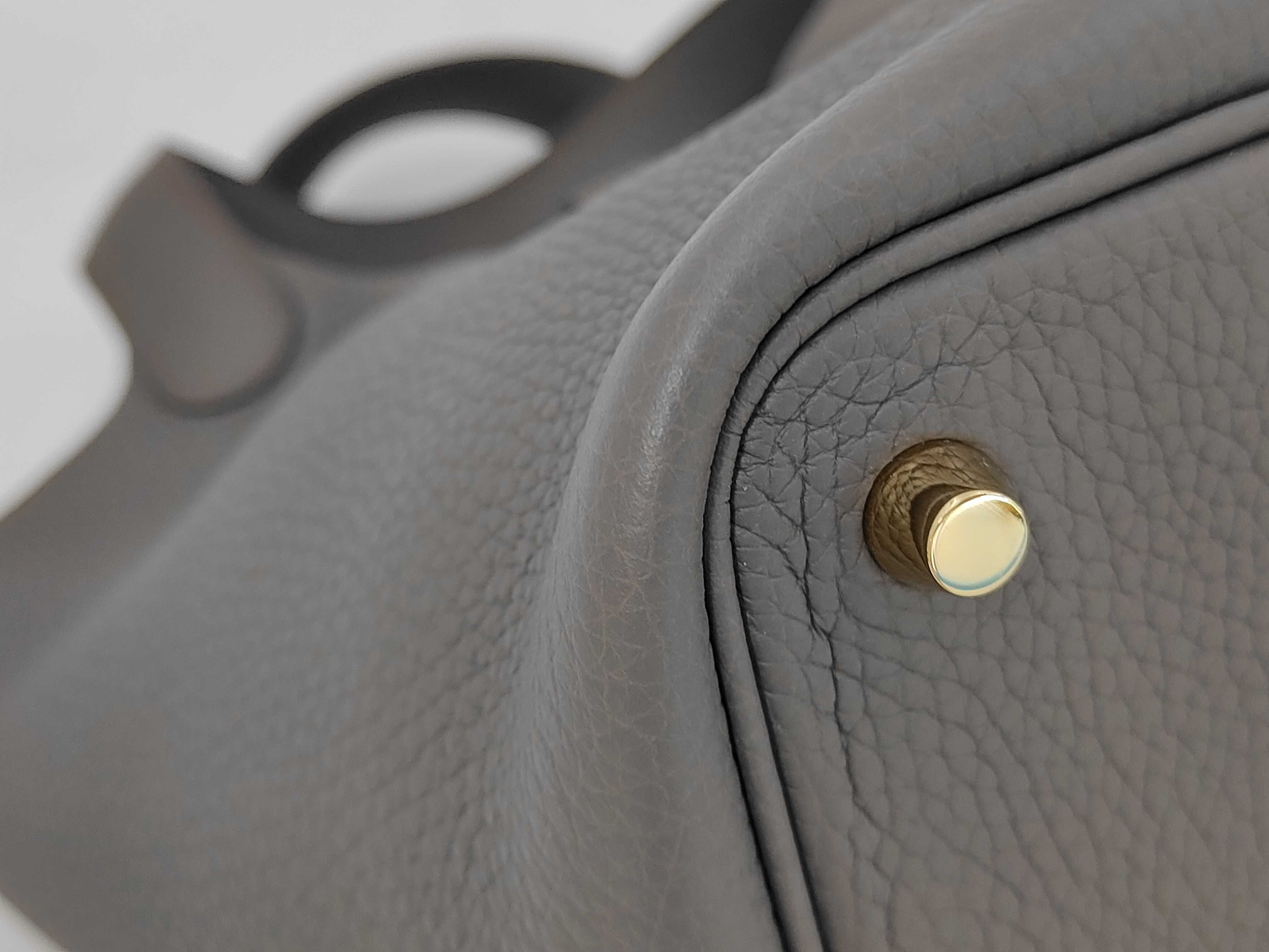 Picotin Lock PM Taurillon Clemence Dark Grey D Stamp Handbag — view 3