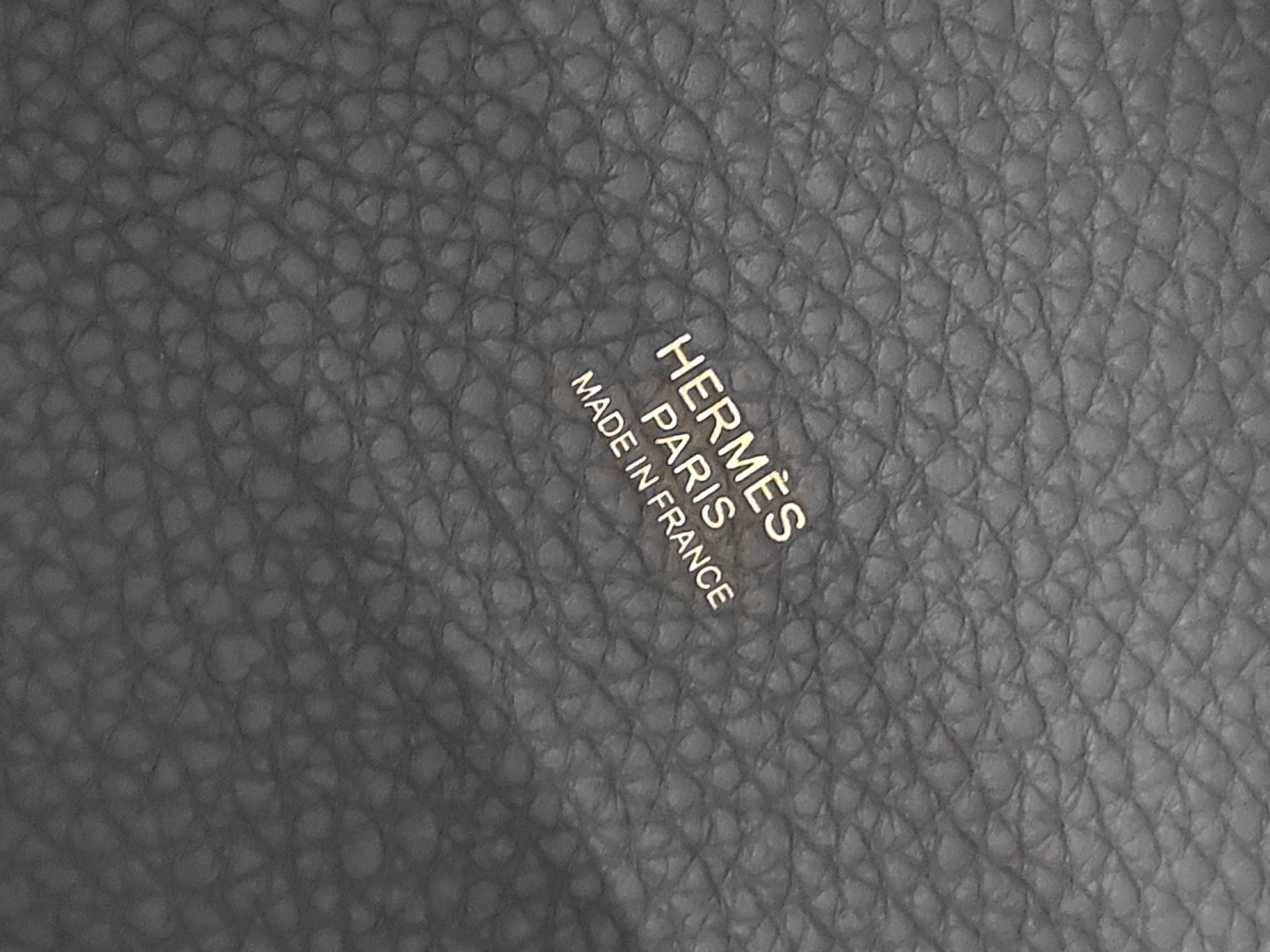 Picotin Lock PM Taurillon Clemence Dark Grey D Stamp Handbag — view 10