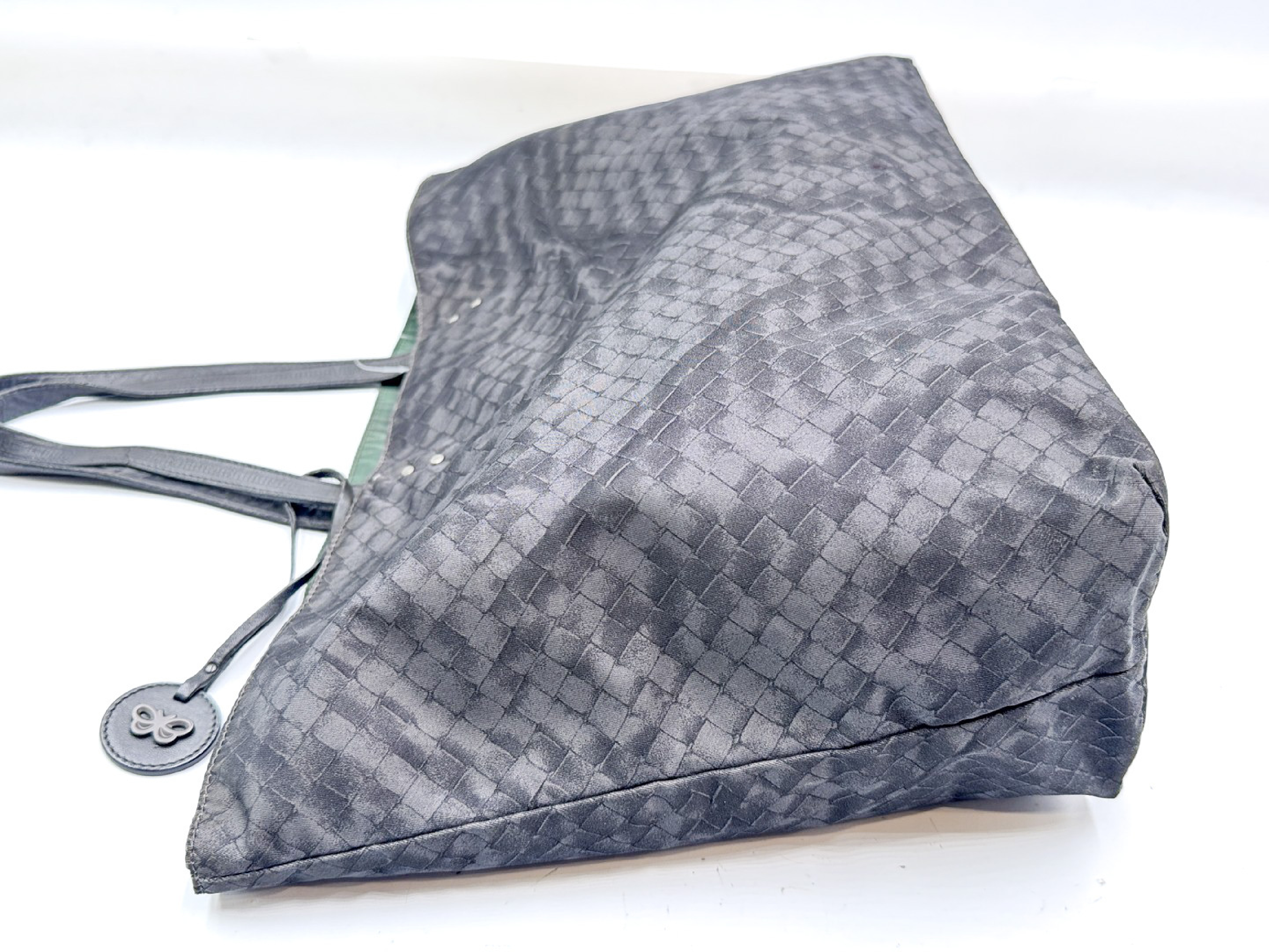 Intreccio Black Leather Tote Bag — view 3
