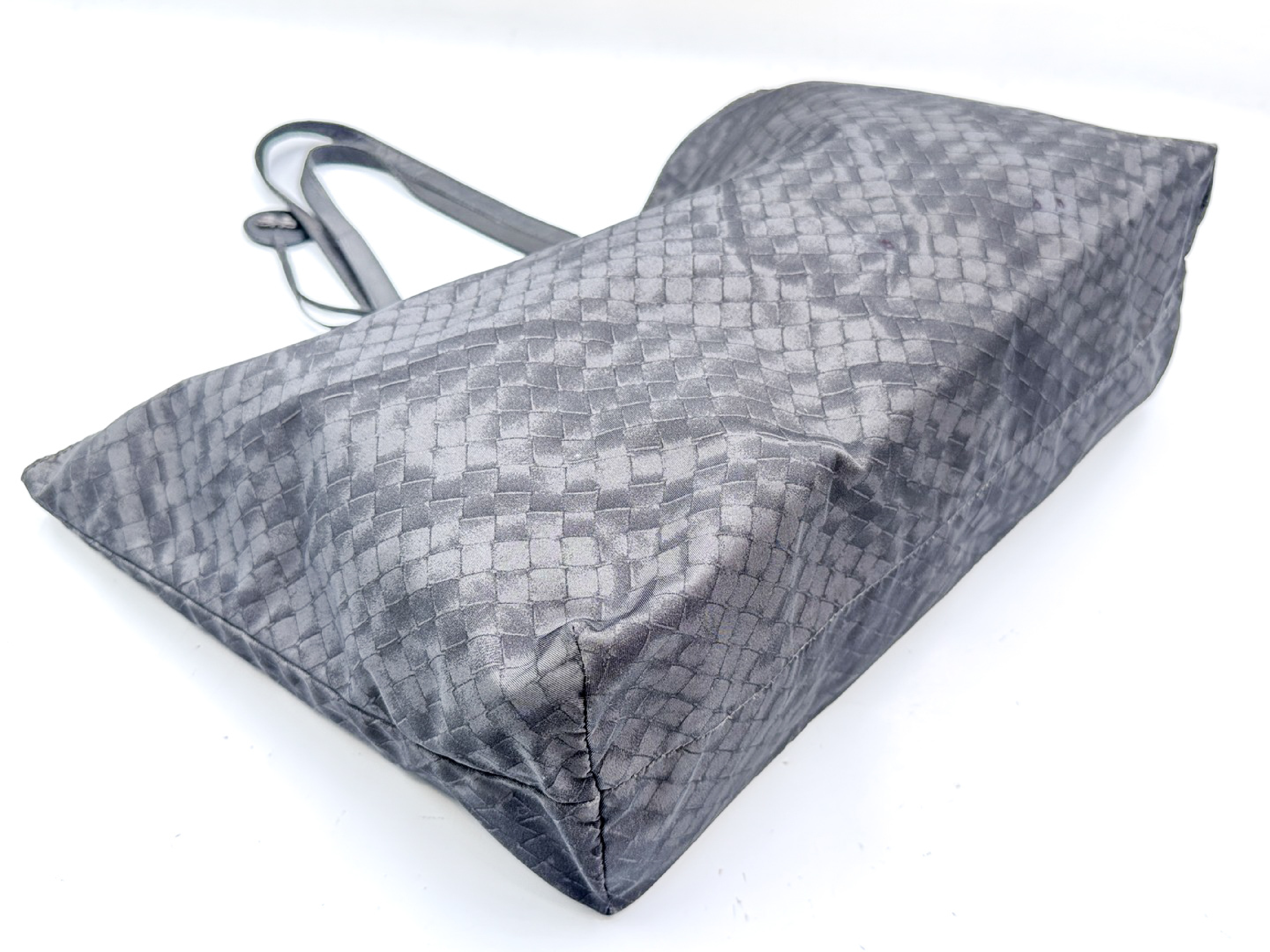 Intreccio Black Leather Tote Bag — view 5