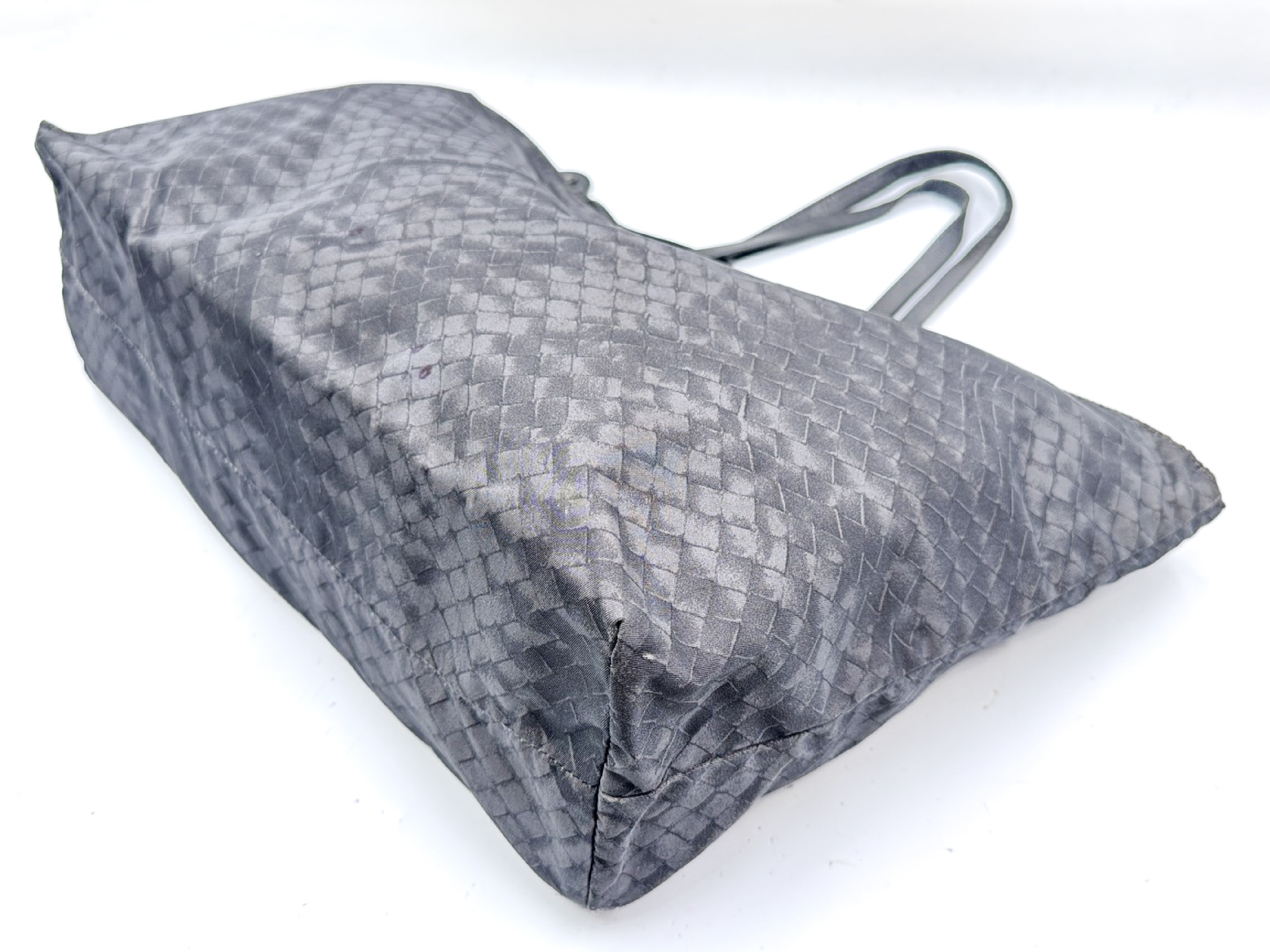 Intreccio Black Leather Tote Bag — view 6
