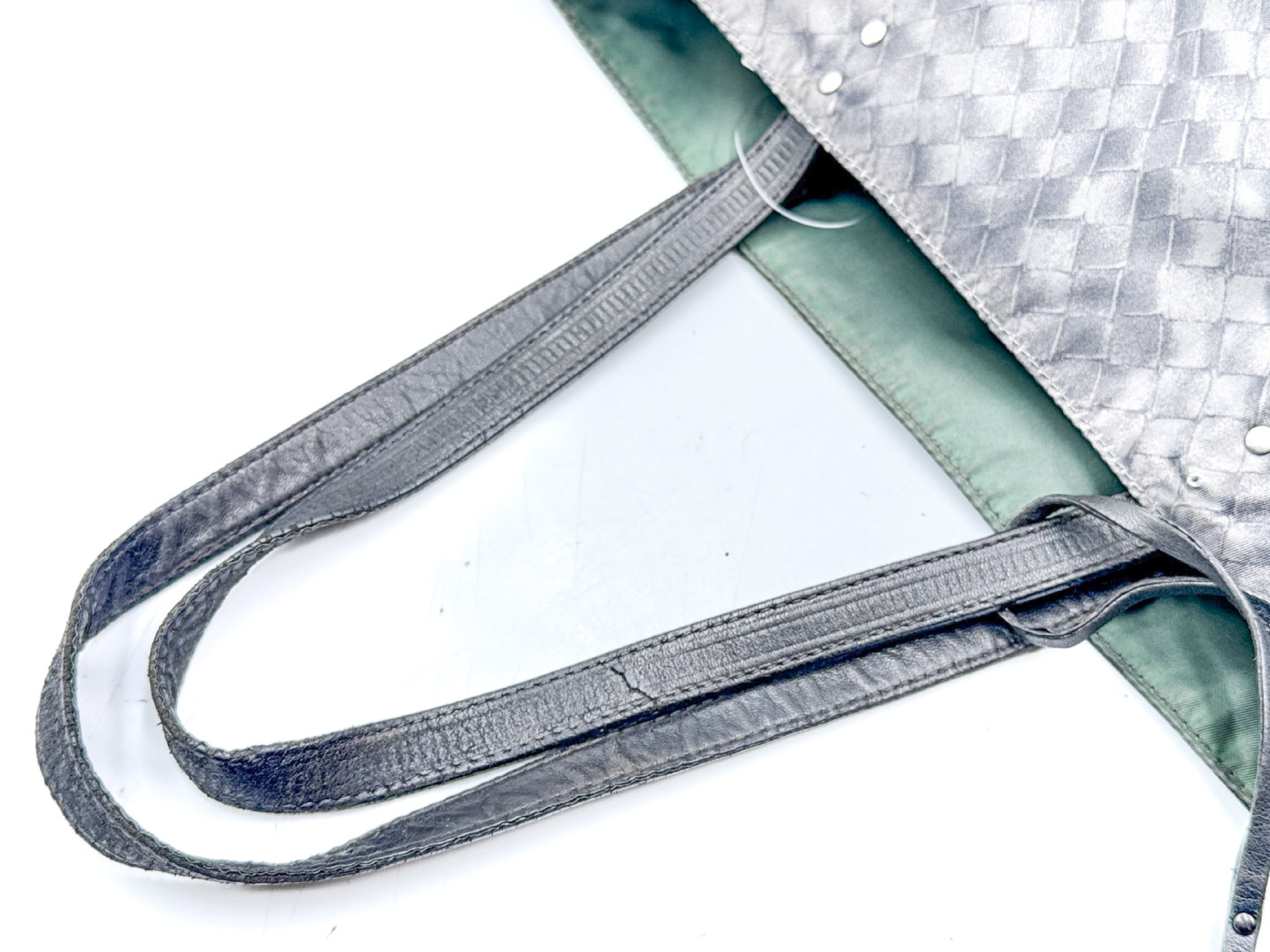 Intreccio Black Leather Tote Bag — view 8