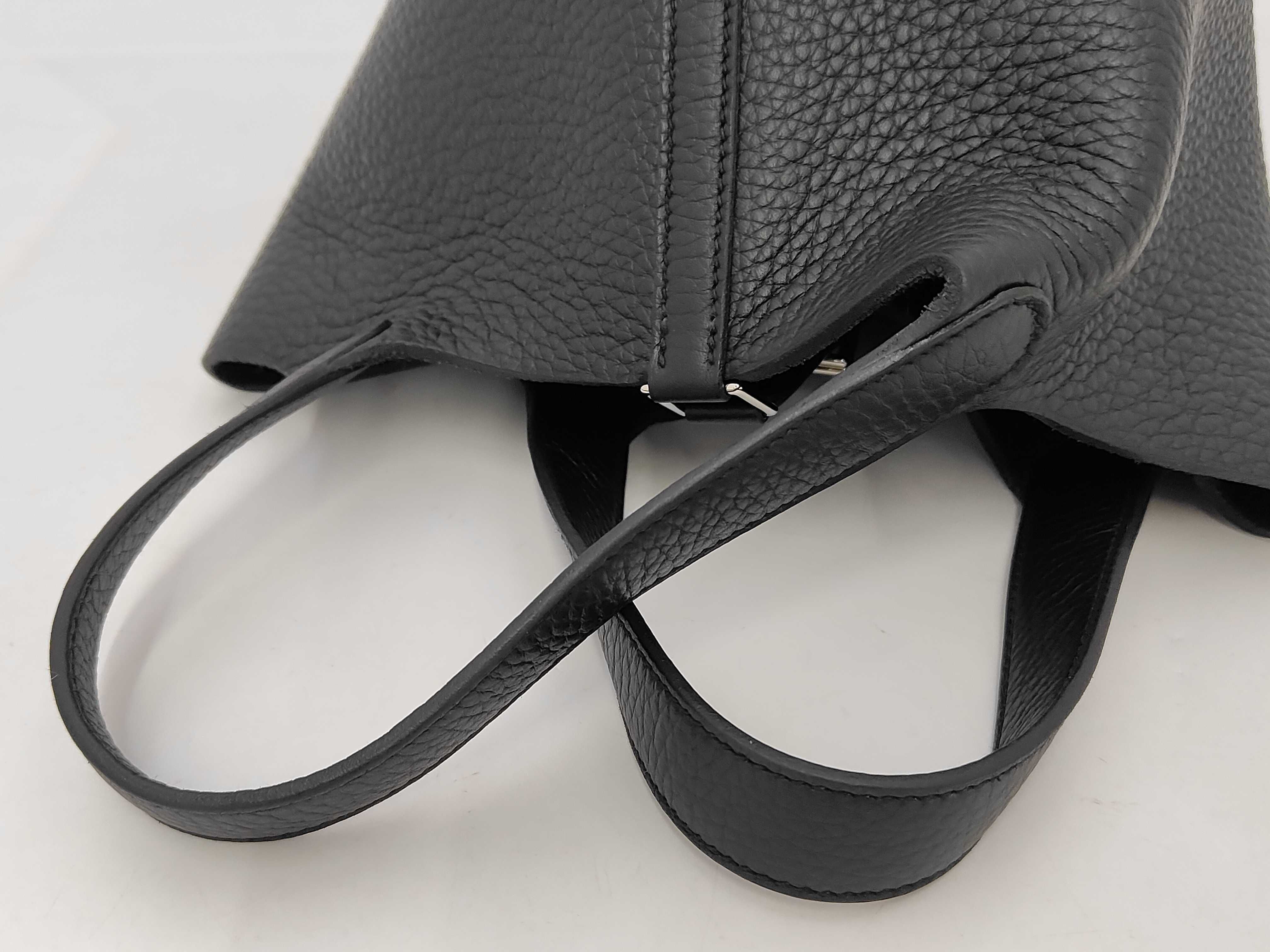 Picotin Lock 18 Black Taurillon Clemence Leather Silver Hardware G Stamp Handbag — view 3
