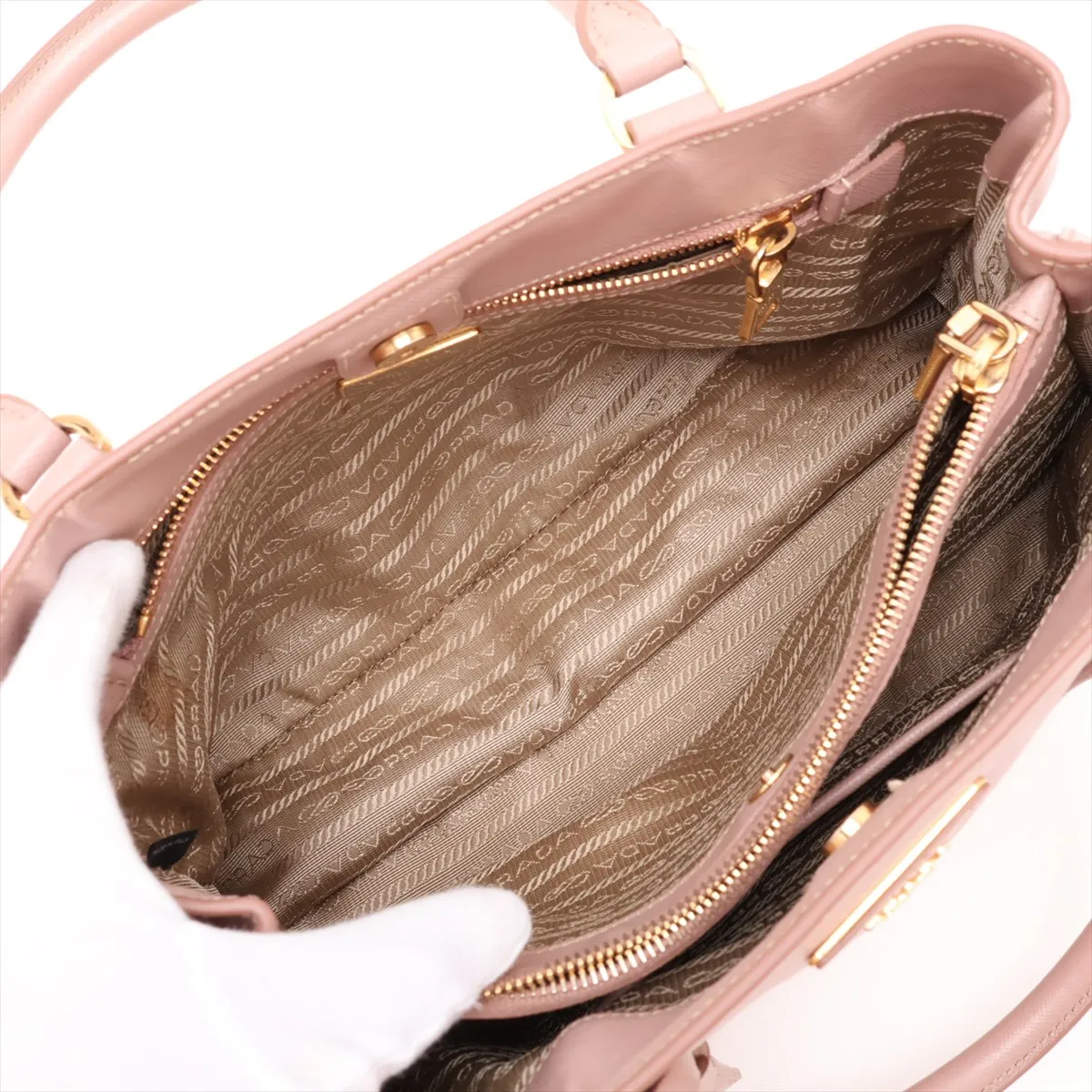 Saffiano Galleria Leather 2-Way Handbag, Pink — view 11