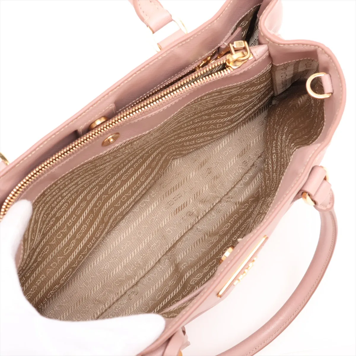 Saffiano Galleria Leather 2-Way Handbag, Pink — view 8