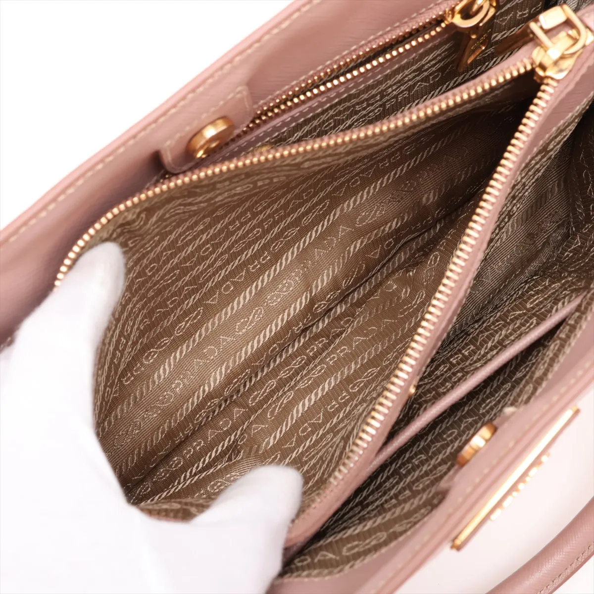 Saffiano Galleria Leather 2-Way Handbag, Pink — view 10