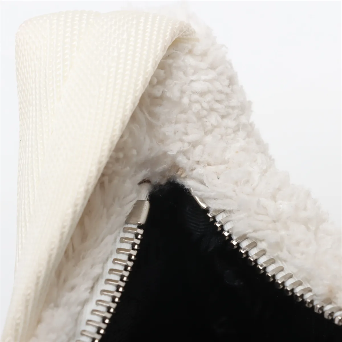 pile handbag white internal and external sewing — view 11