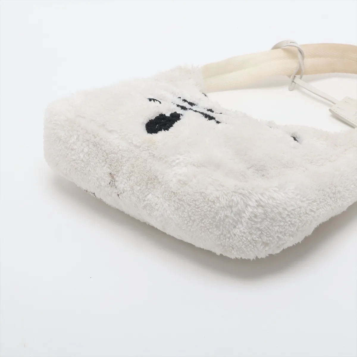 pile handbag white internal and external sewing — view 3