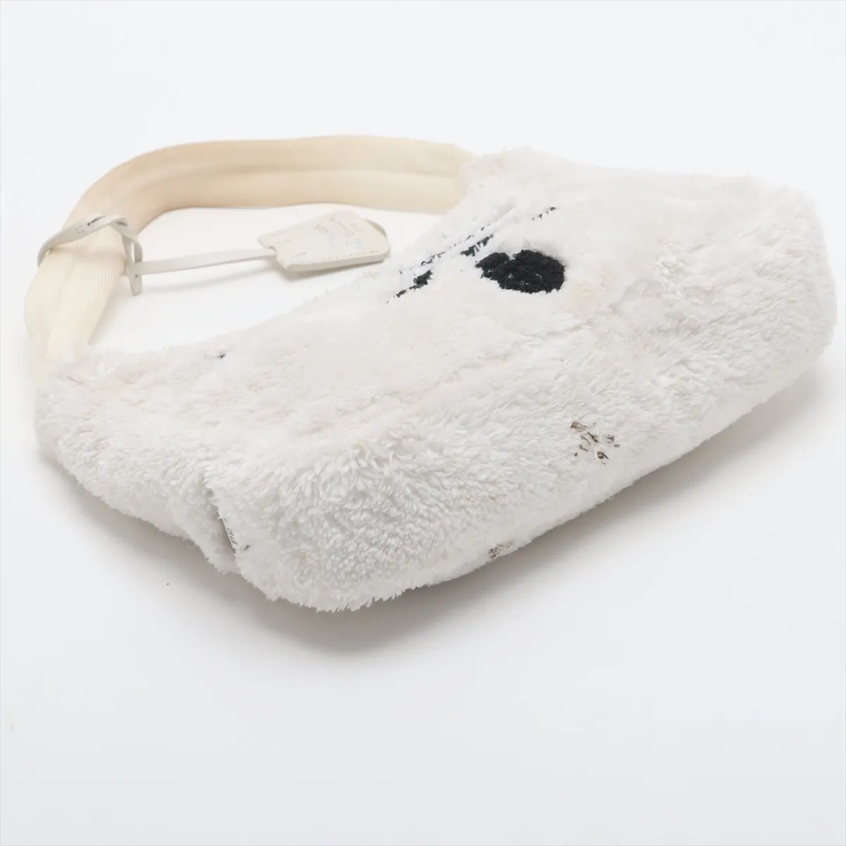 pile handbag white internal and external sewing — view 4
