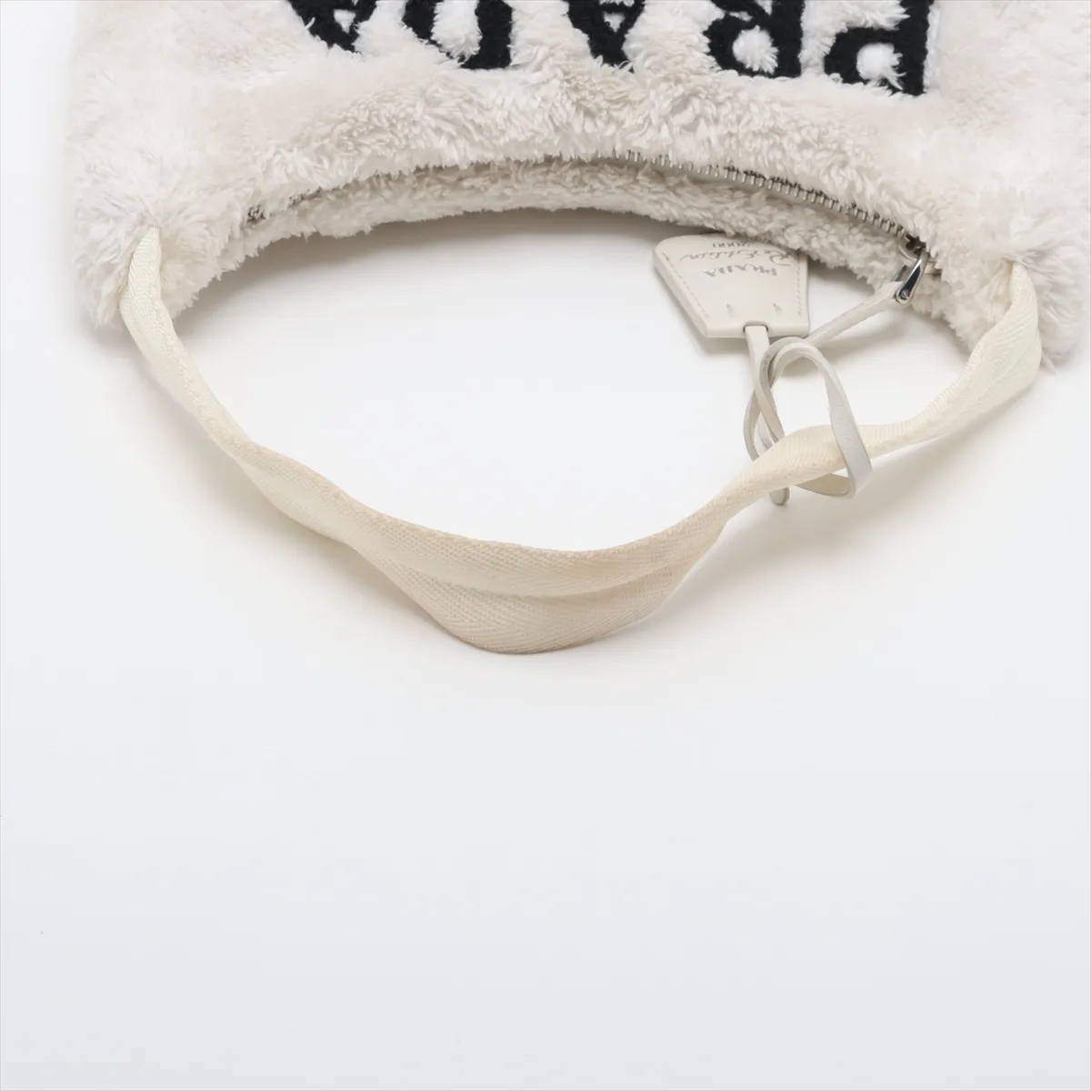 pile handbag white internal and external sewing — view 5