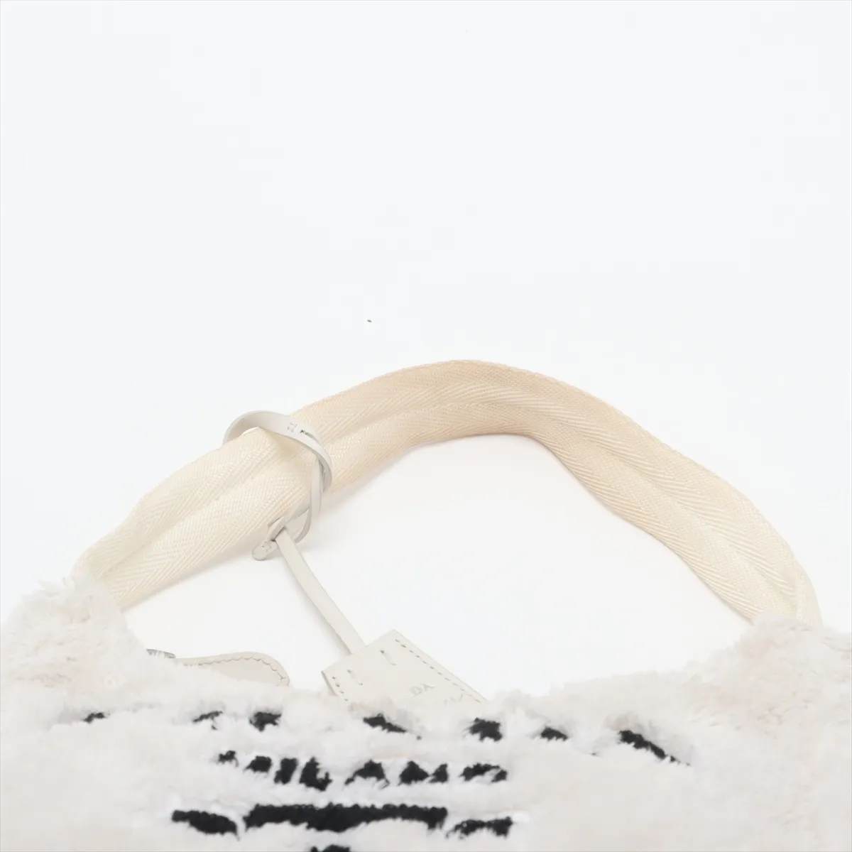 pile handbag white internal and external sewing — view 6