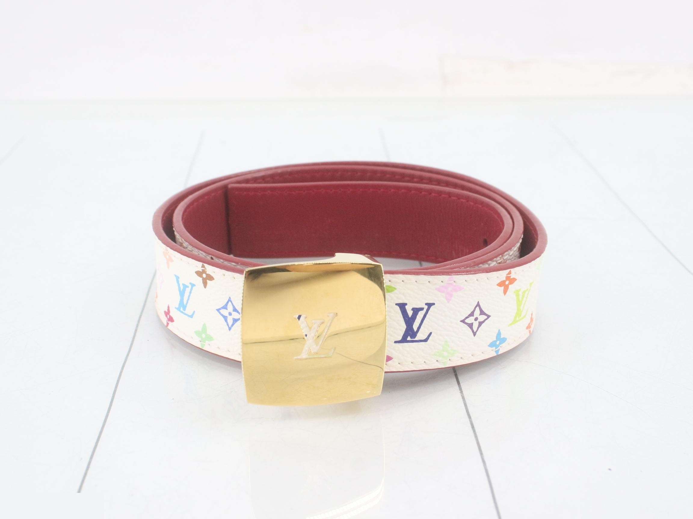 M9682 LV Monogram Multicolor Ceinture Carrée Blanc