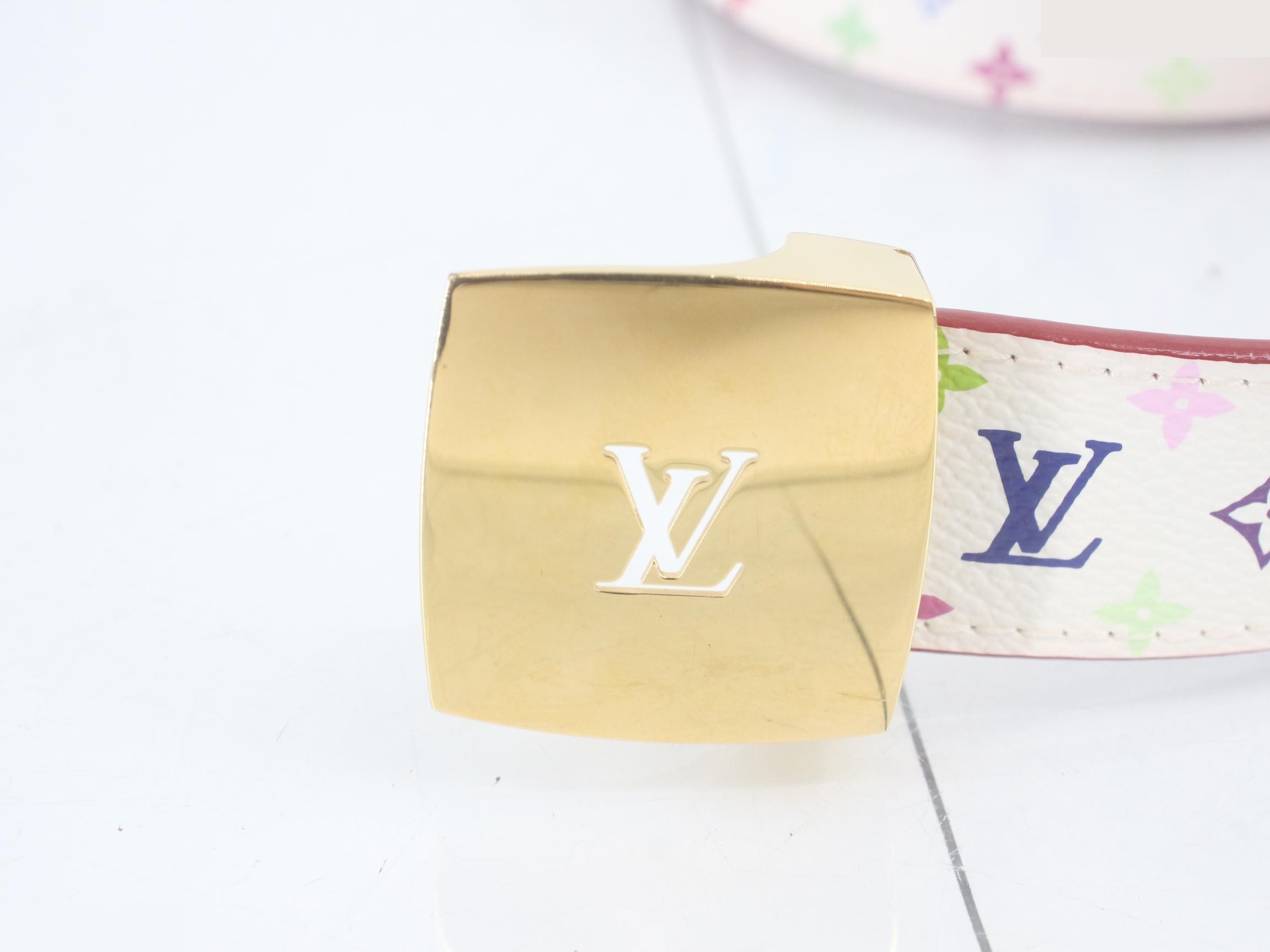 M9682 LV Monogram Multicolor Ceinture Carrée Blanc — view 3