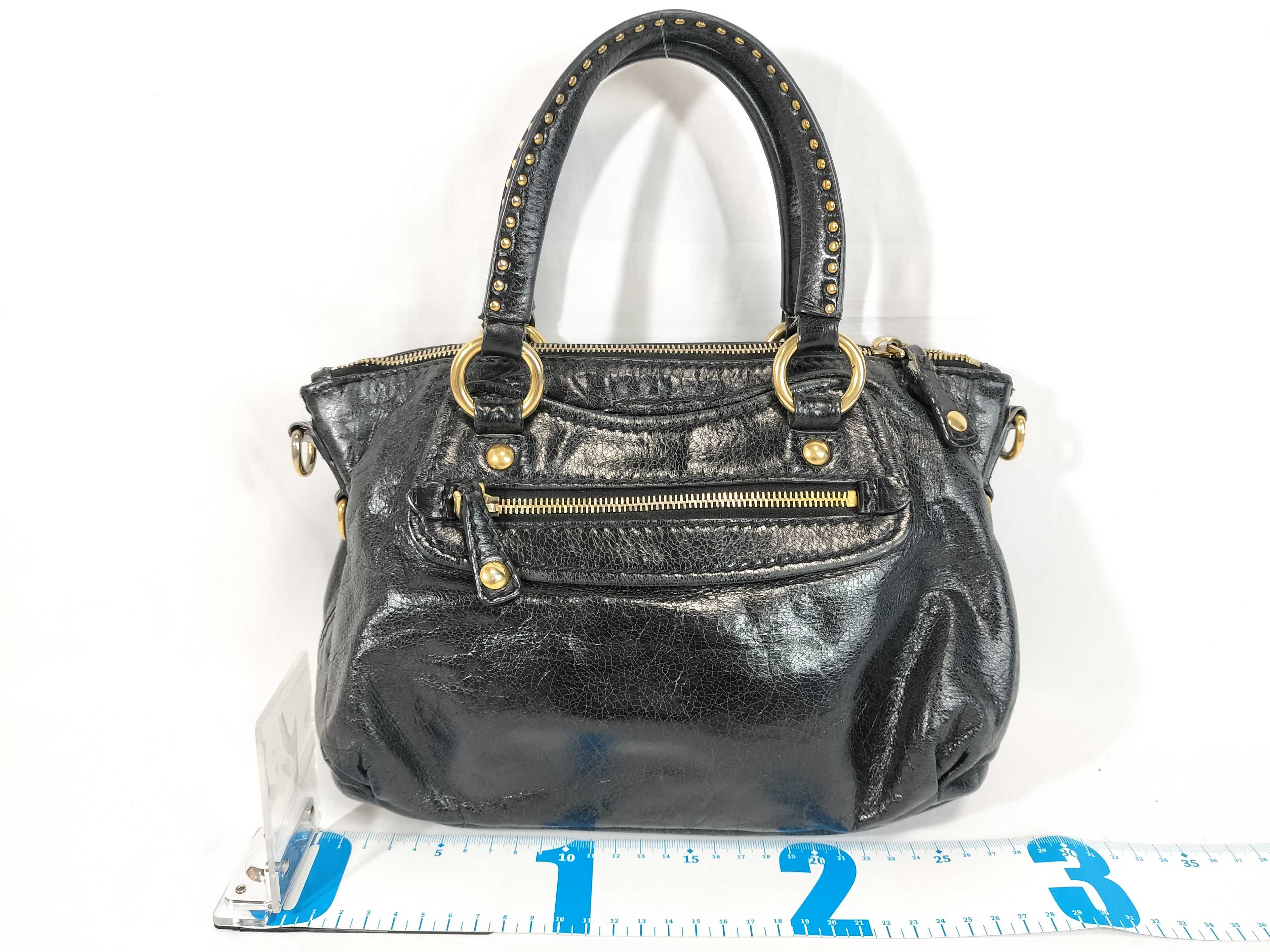 2-Way Handbag with Long Strap, Black Handbag — view 2