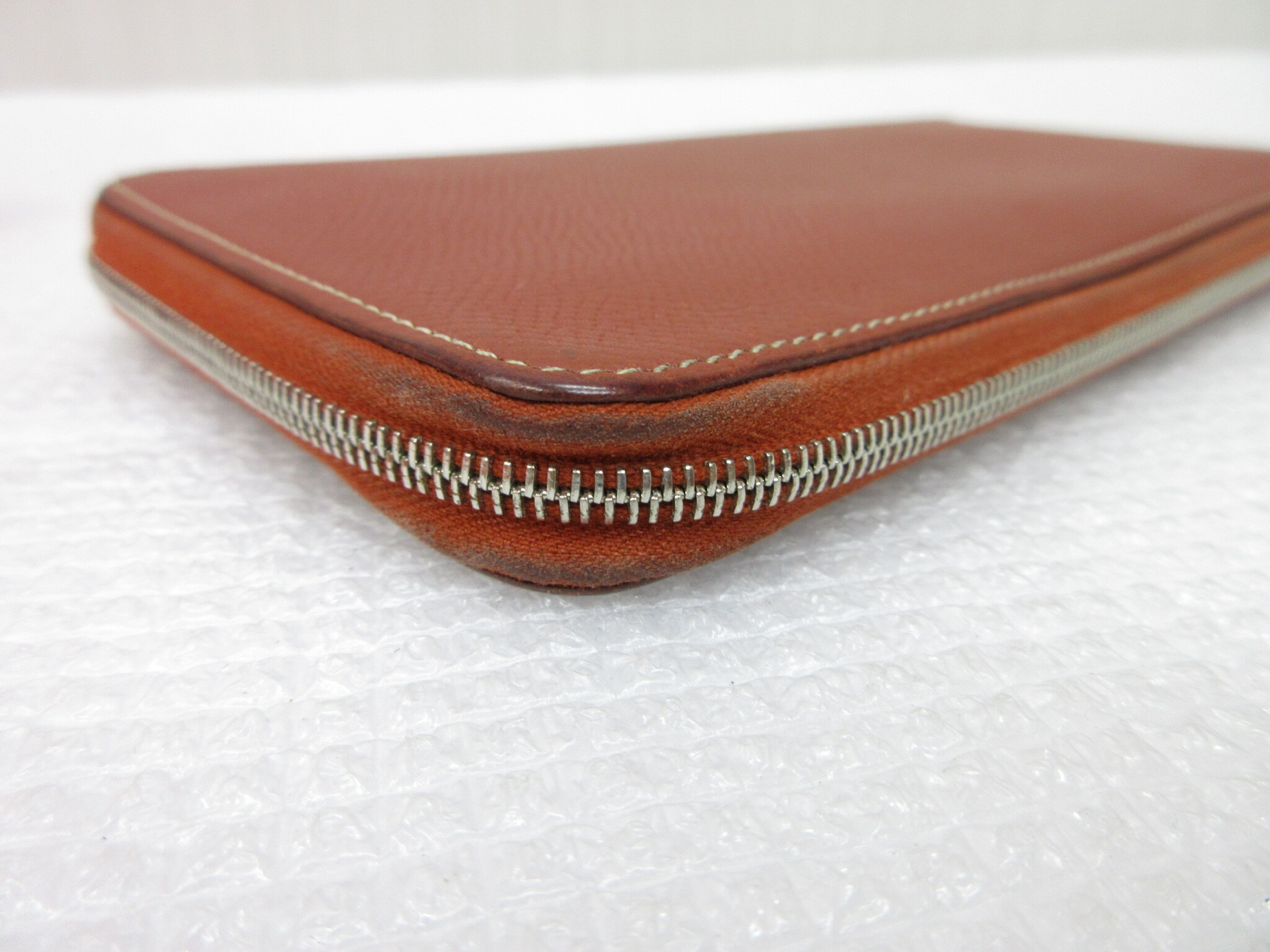 Azap Long Silk In Silver Hardware Round Zipper Long Wallet O Stamp — view 3