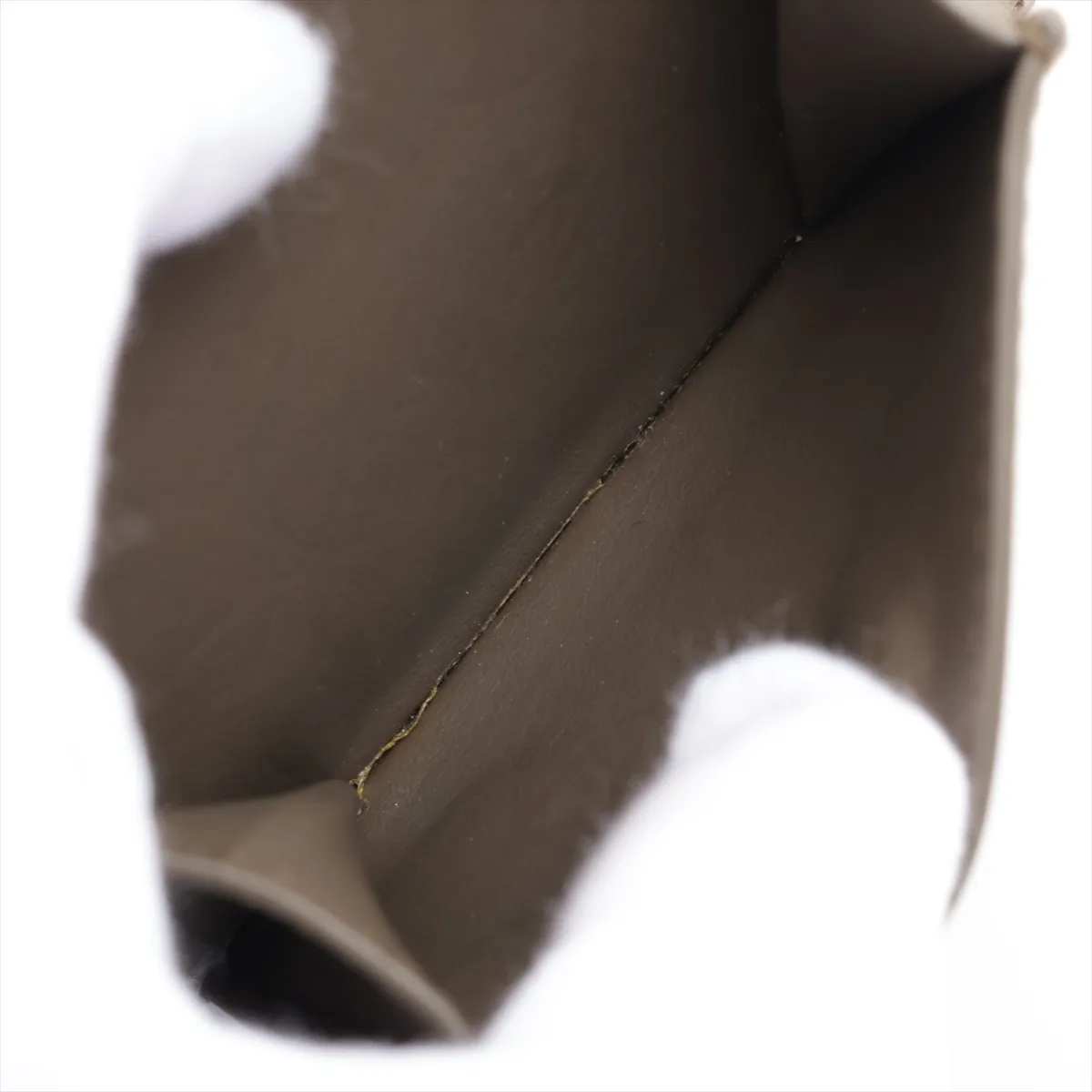 Maxi Intrecciato Leather Compact Wallet Gray x Khaki — view 5