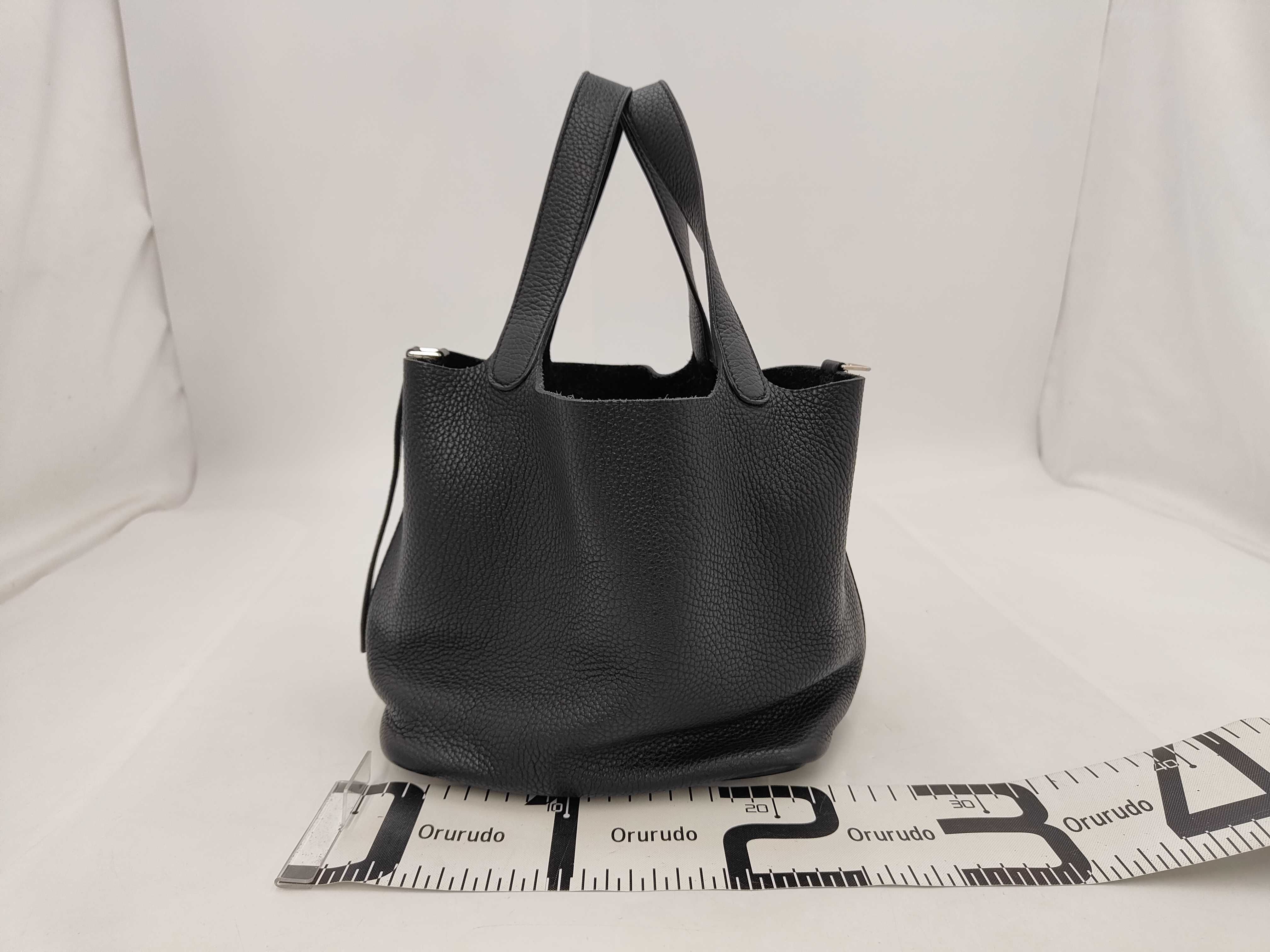 Picotin Lock MM Black P Hardware Z Stamp Handbag — view 2