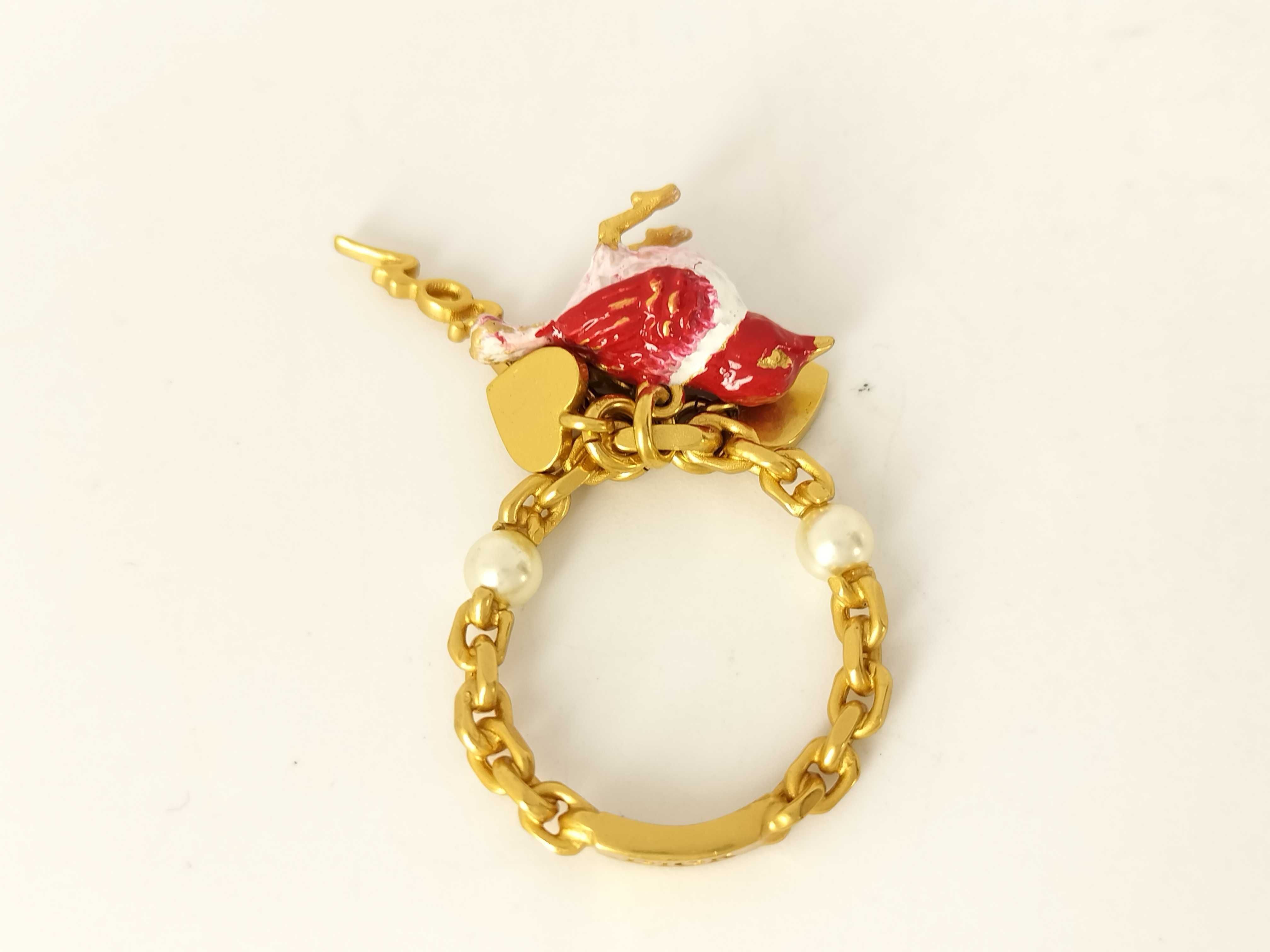 Bird Charm Pearl Ring, Size M — view 7
