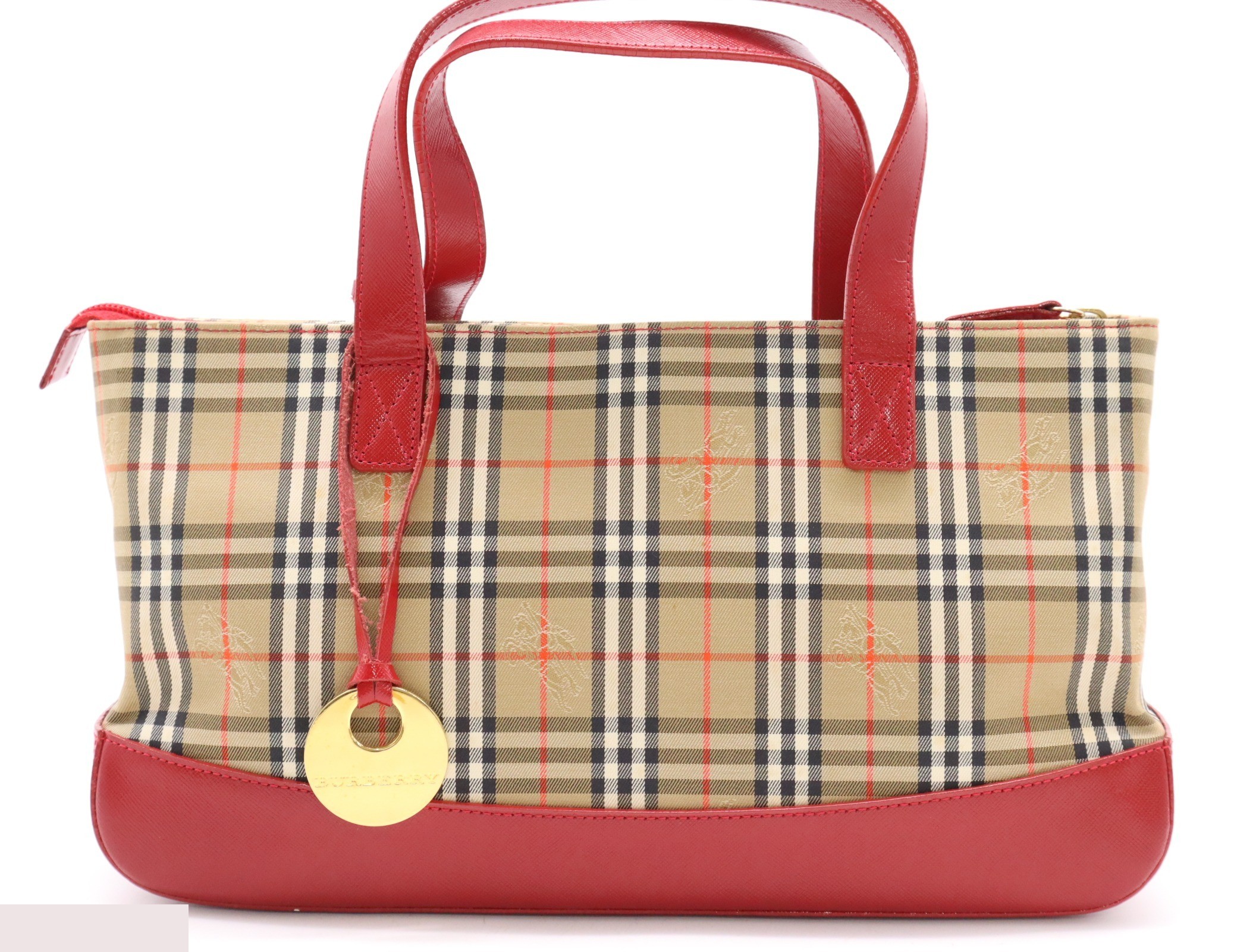 Canvas/leather Nova check beige red with charm — view 2