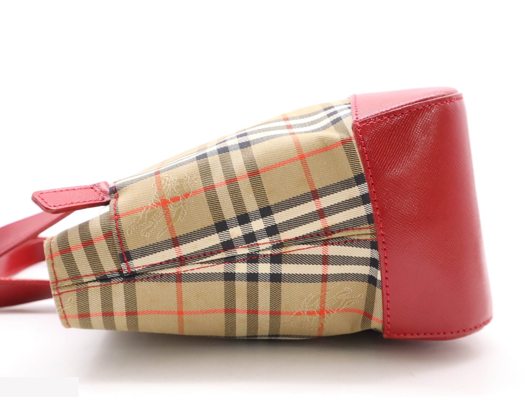Canvas/leather Nova check beige red with charm — view 3