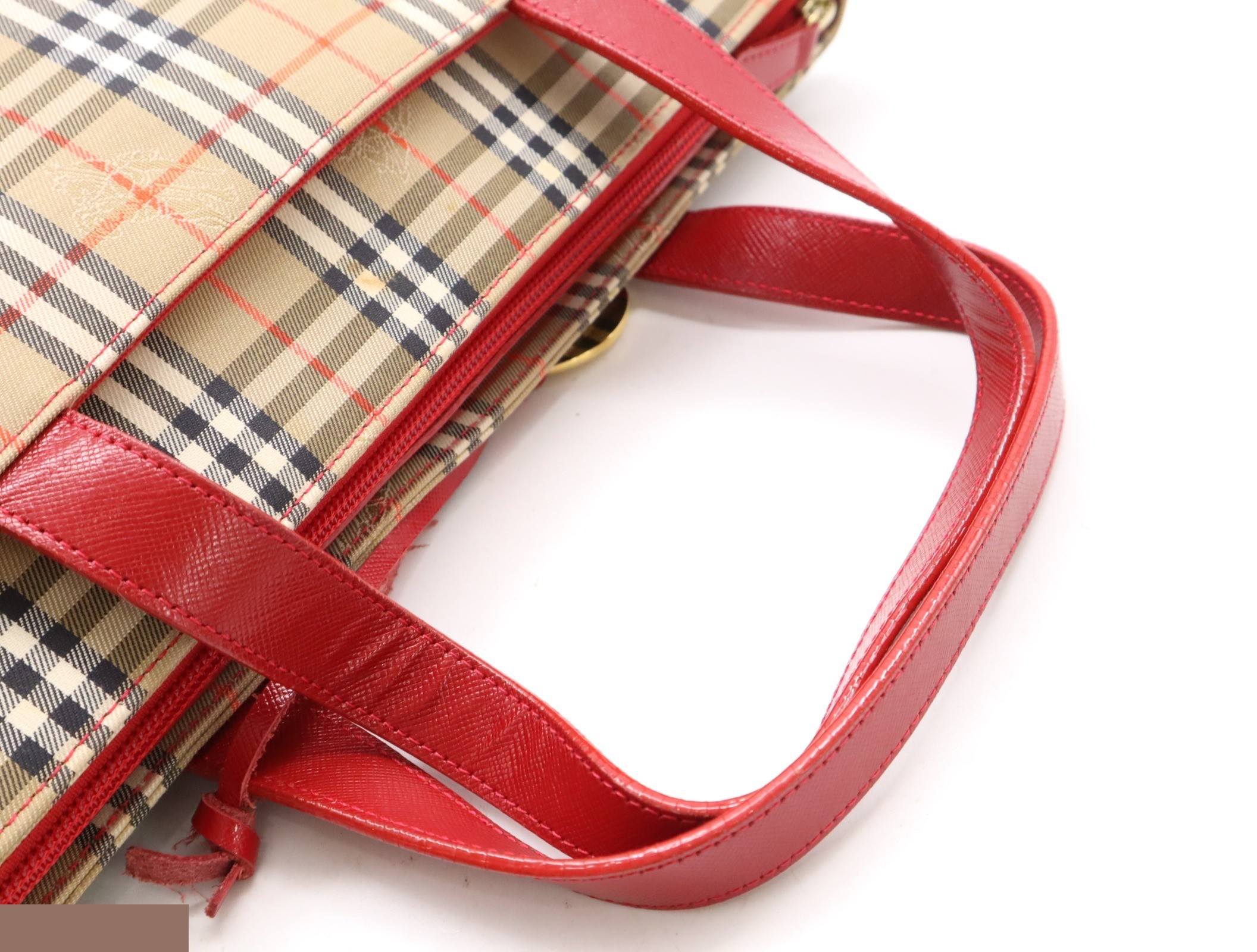 Canvas/leather Nova check beige red with charm — view 6
