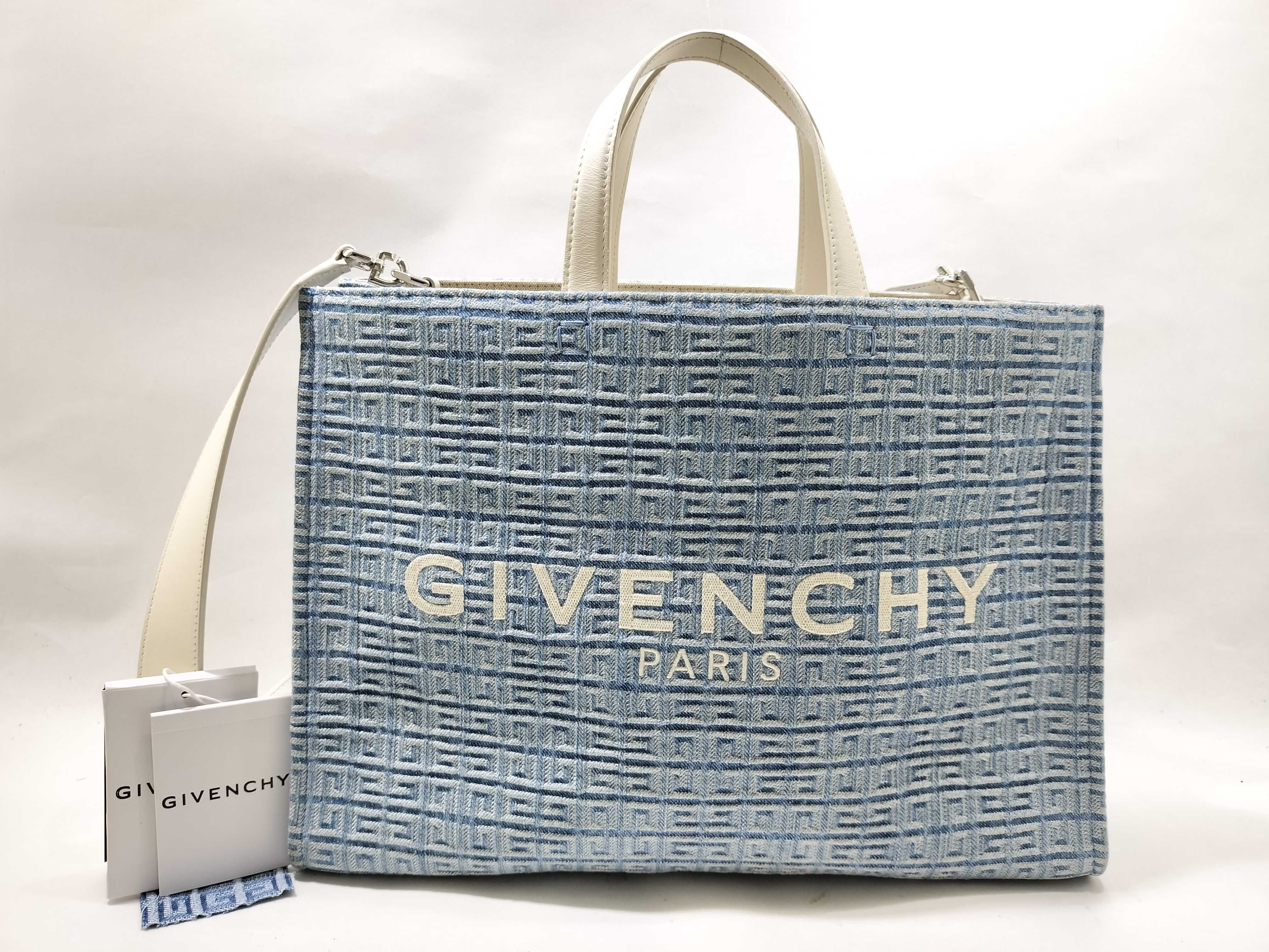 G Tote Medium Denim Tote Bag Blue Handbag