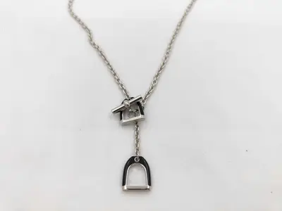 Necklace "Etrier" Black Silver Necklace
