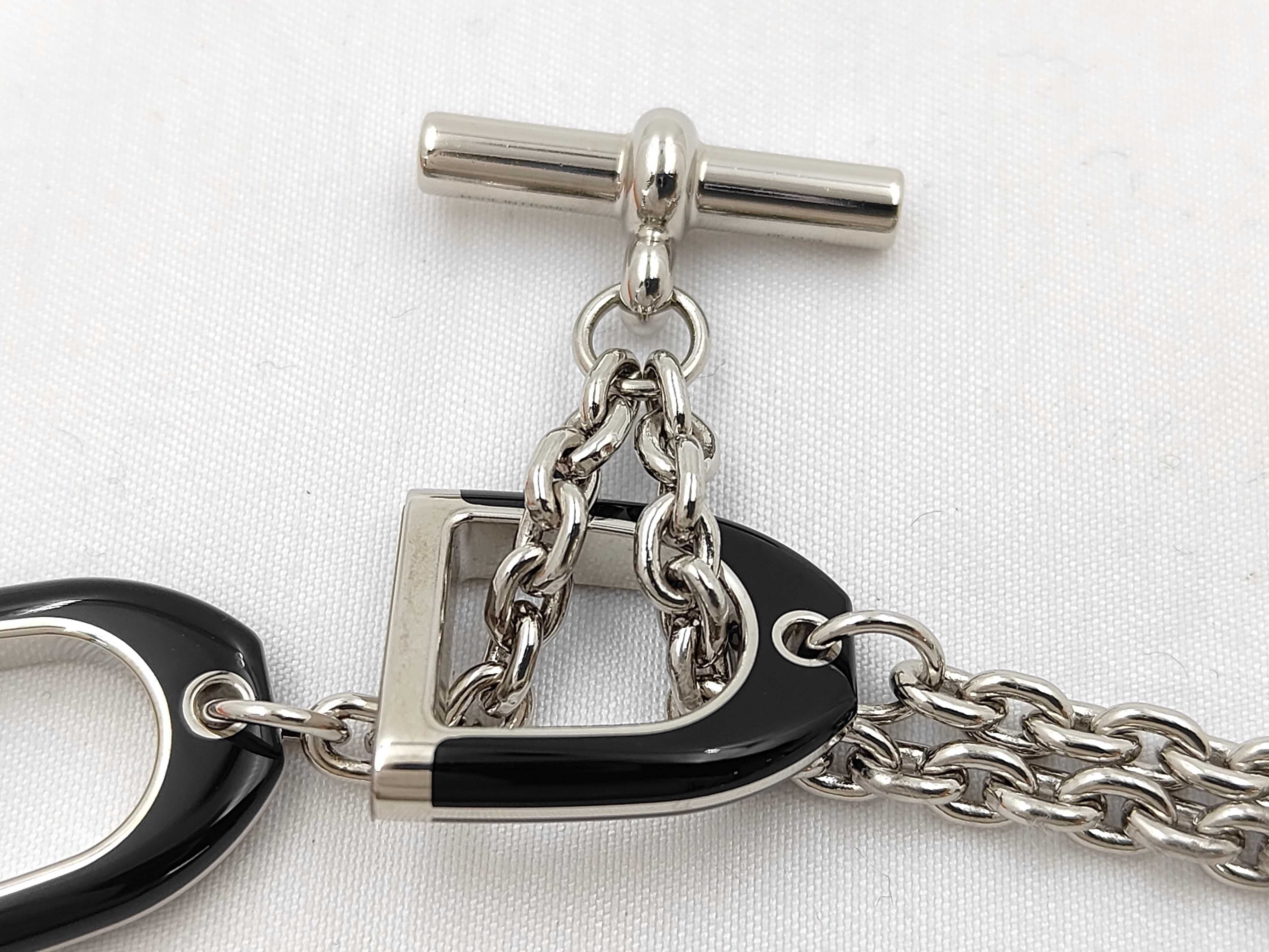 Necklace "Etrier" Black Silver Necklace — view 4