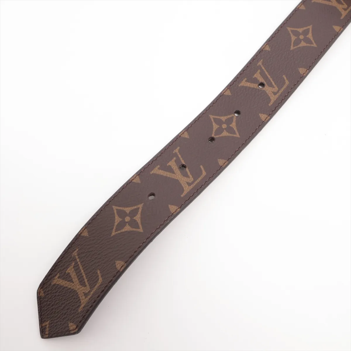 M0353 LV Circle BC3290 Belt, size 80, PVC x Leather, Brown. Shows signs of wear including — view 3