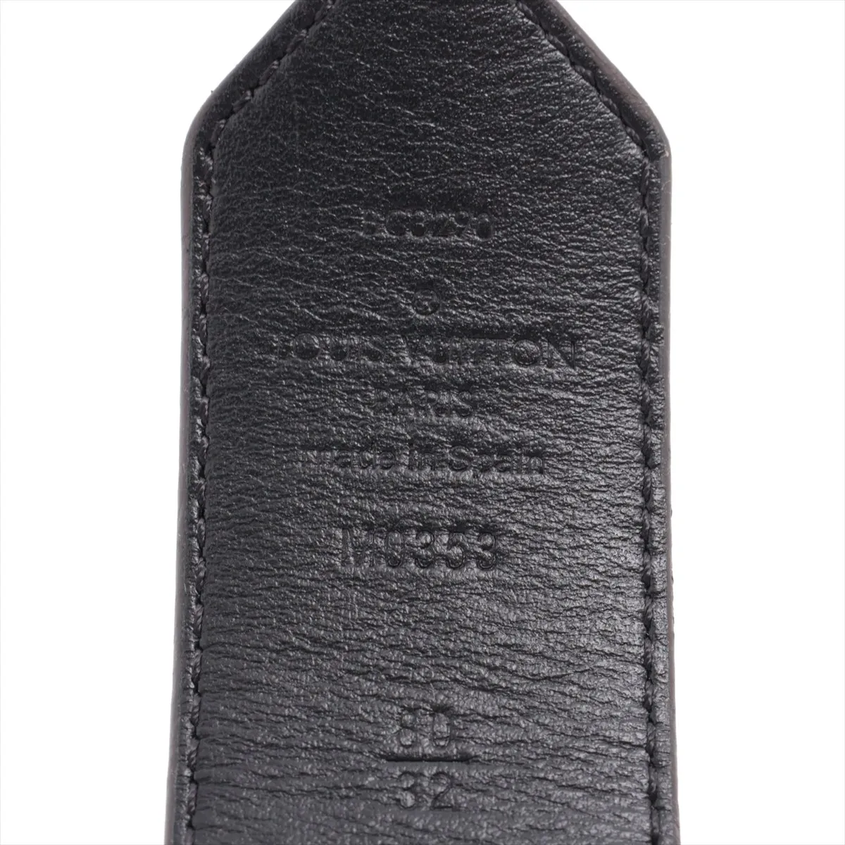 M0353 LV Circle BC3290 Belt, size 80, PVC x Leather, Brown. Shows signs of wear including — view 5