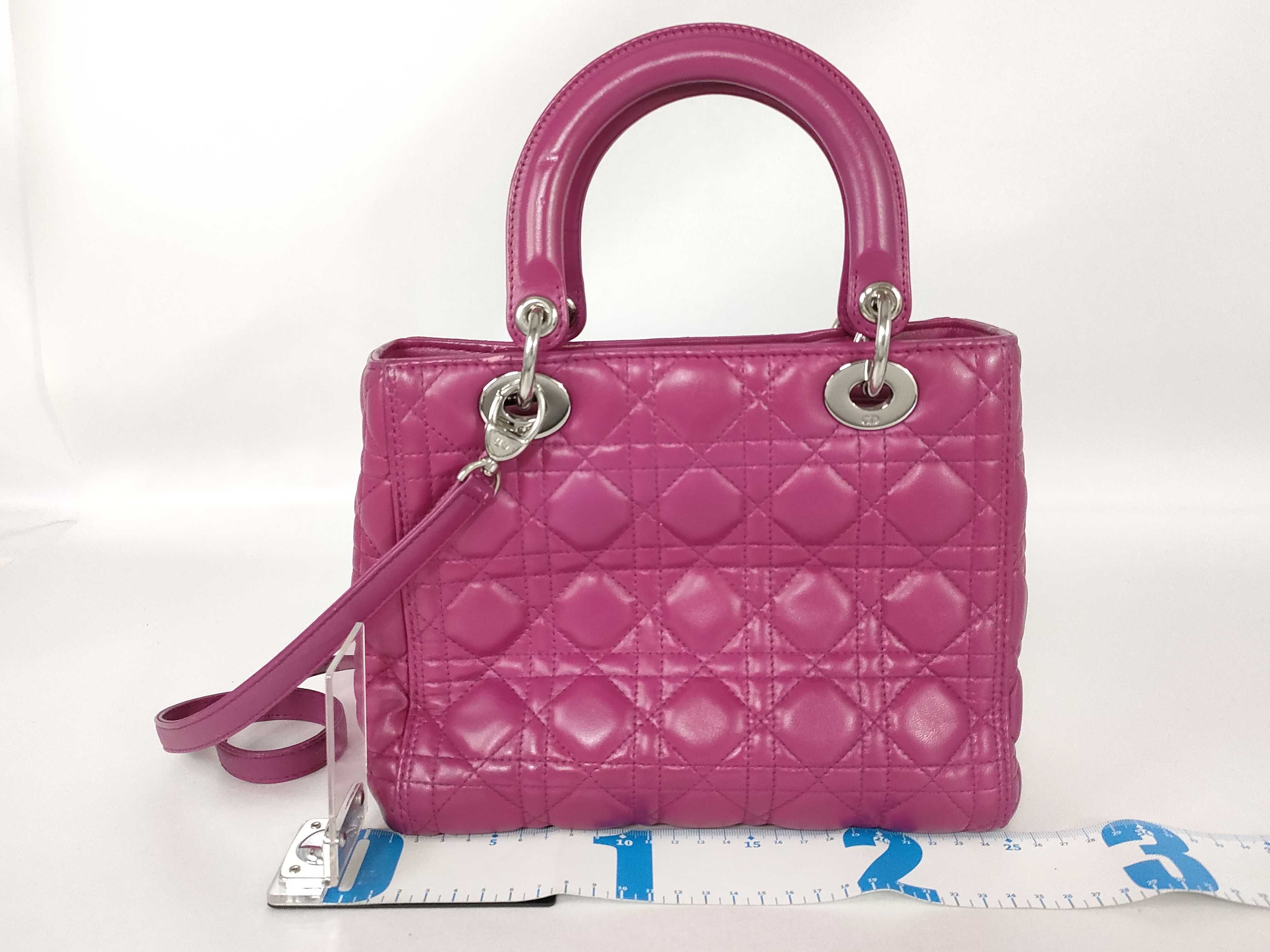 Lady Dior Lambskin Handbag with Silver Hardware — view 2