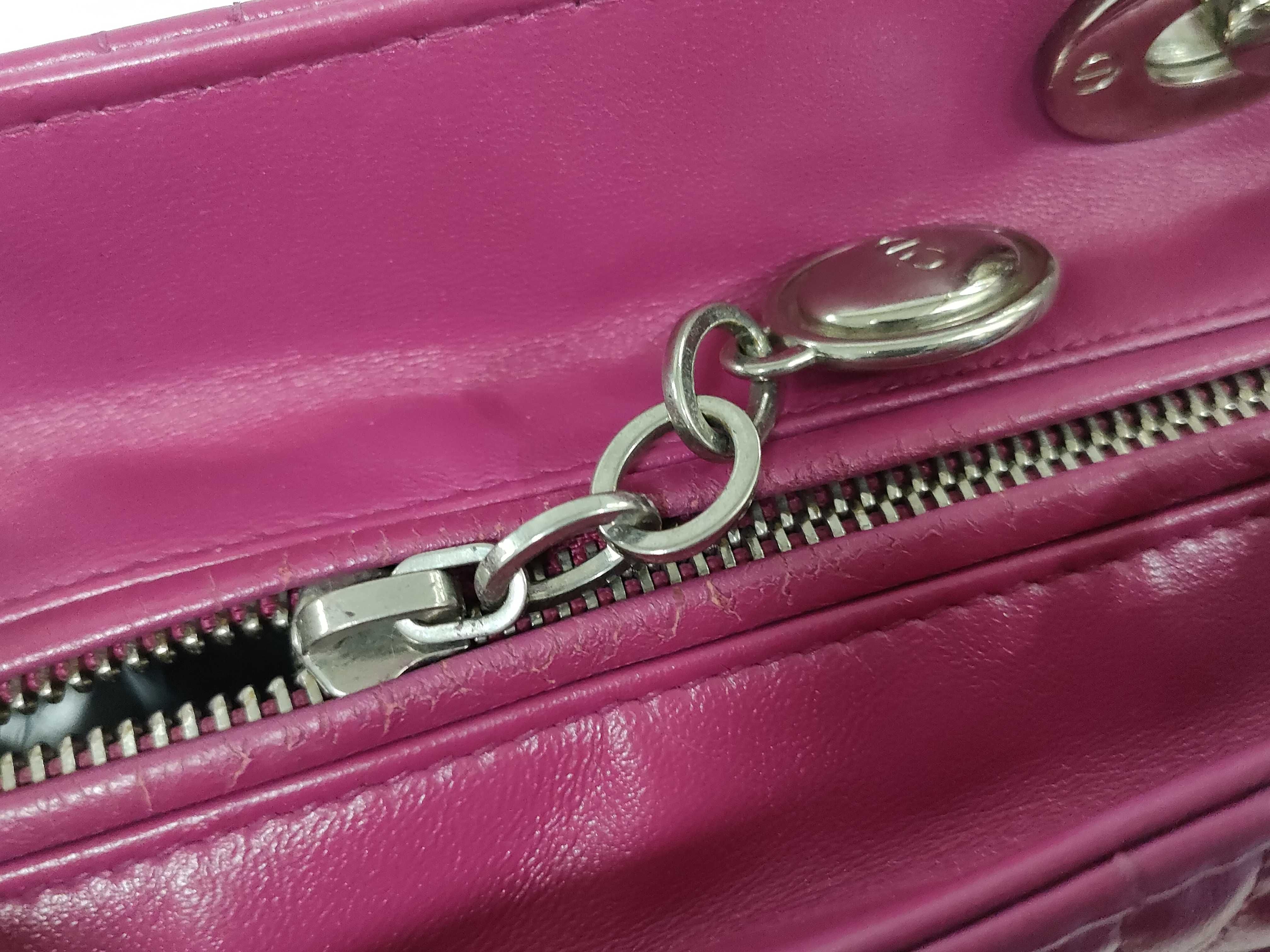 Lady Dior Lambskin Handbag with Silver Hardware — view 15
