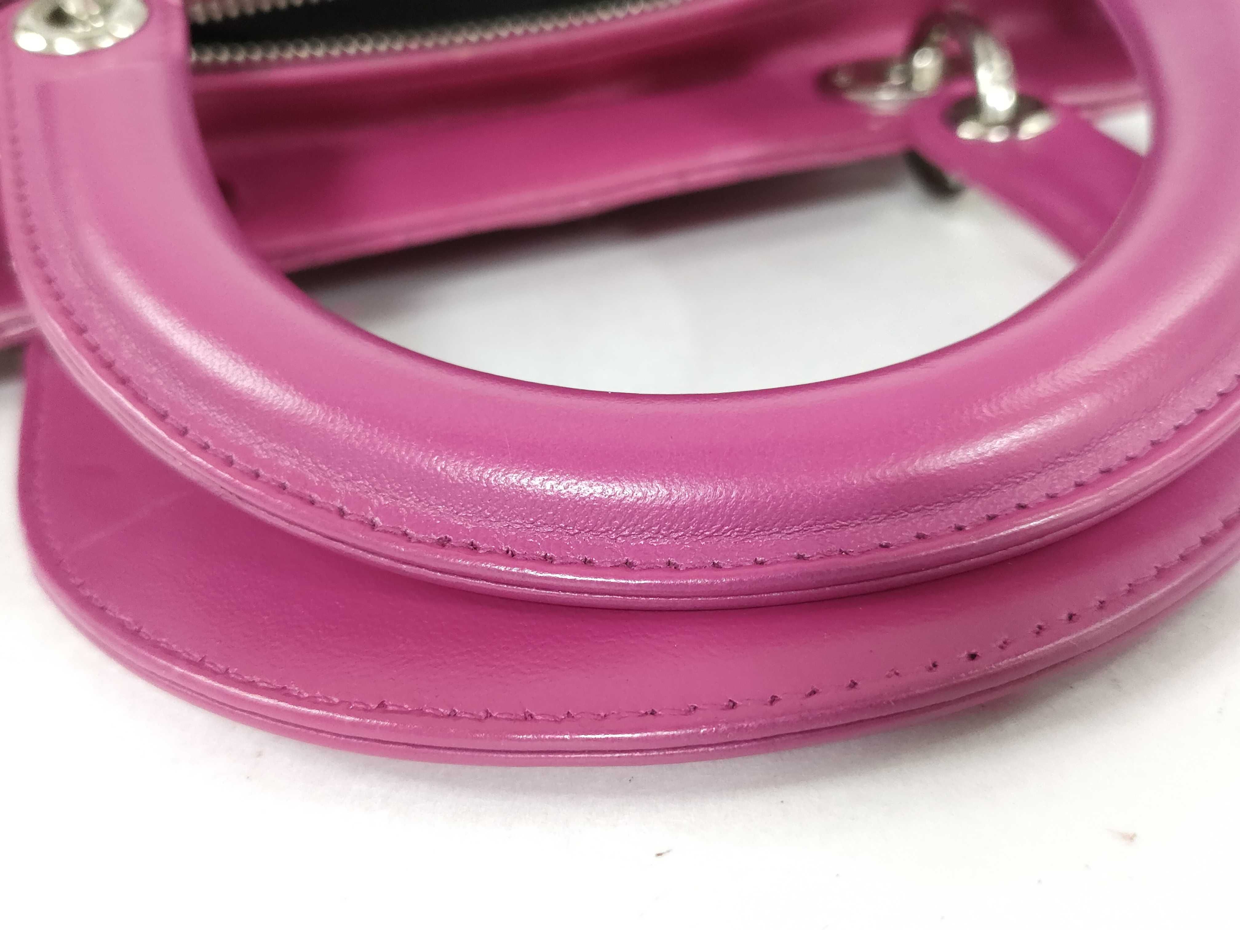 Lady Dior Lambskin Handbag with Silver Hardware — view 4