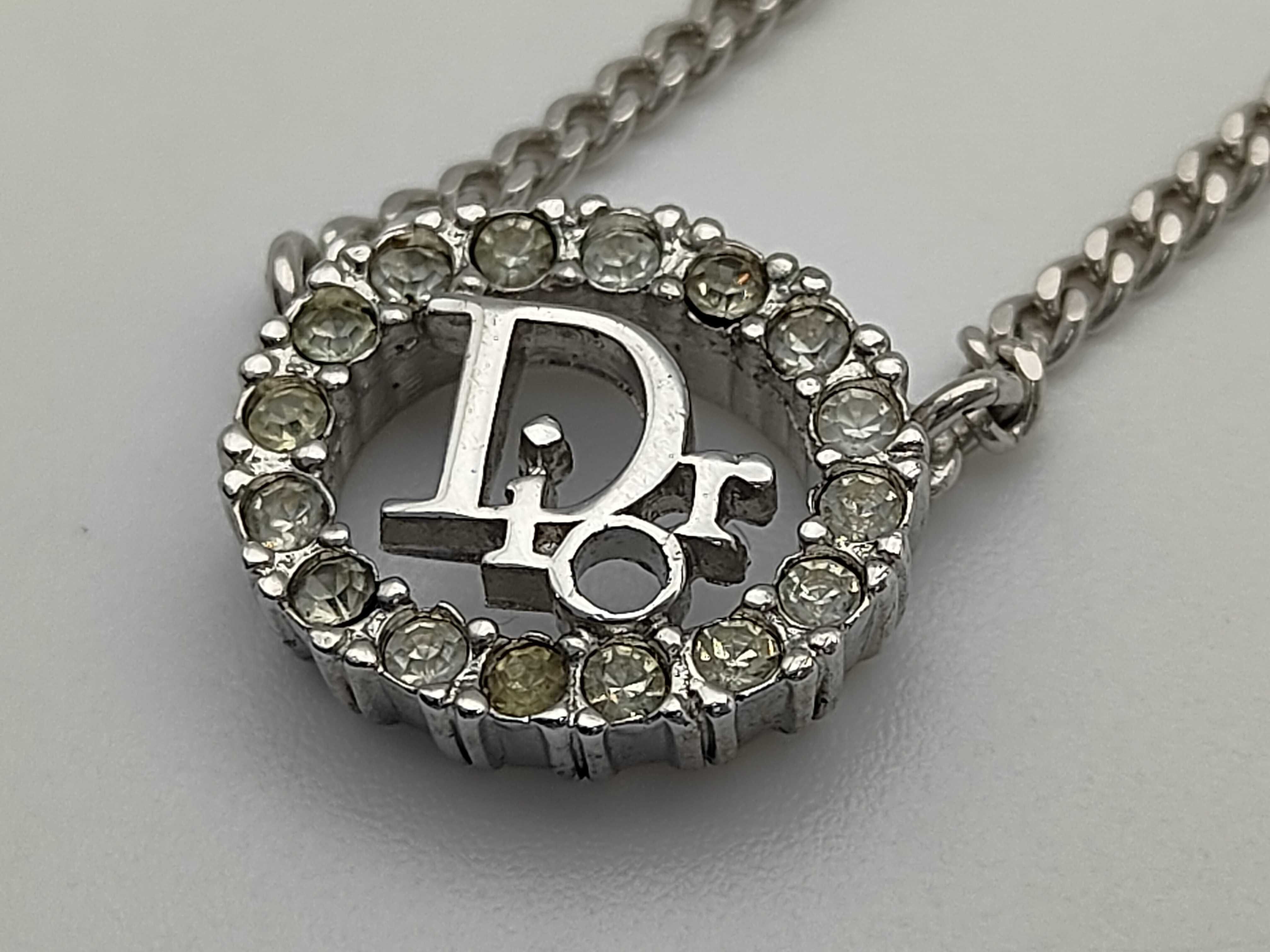Christian Rhinestone Circle Logo Silver Necklace — view 3