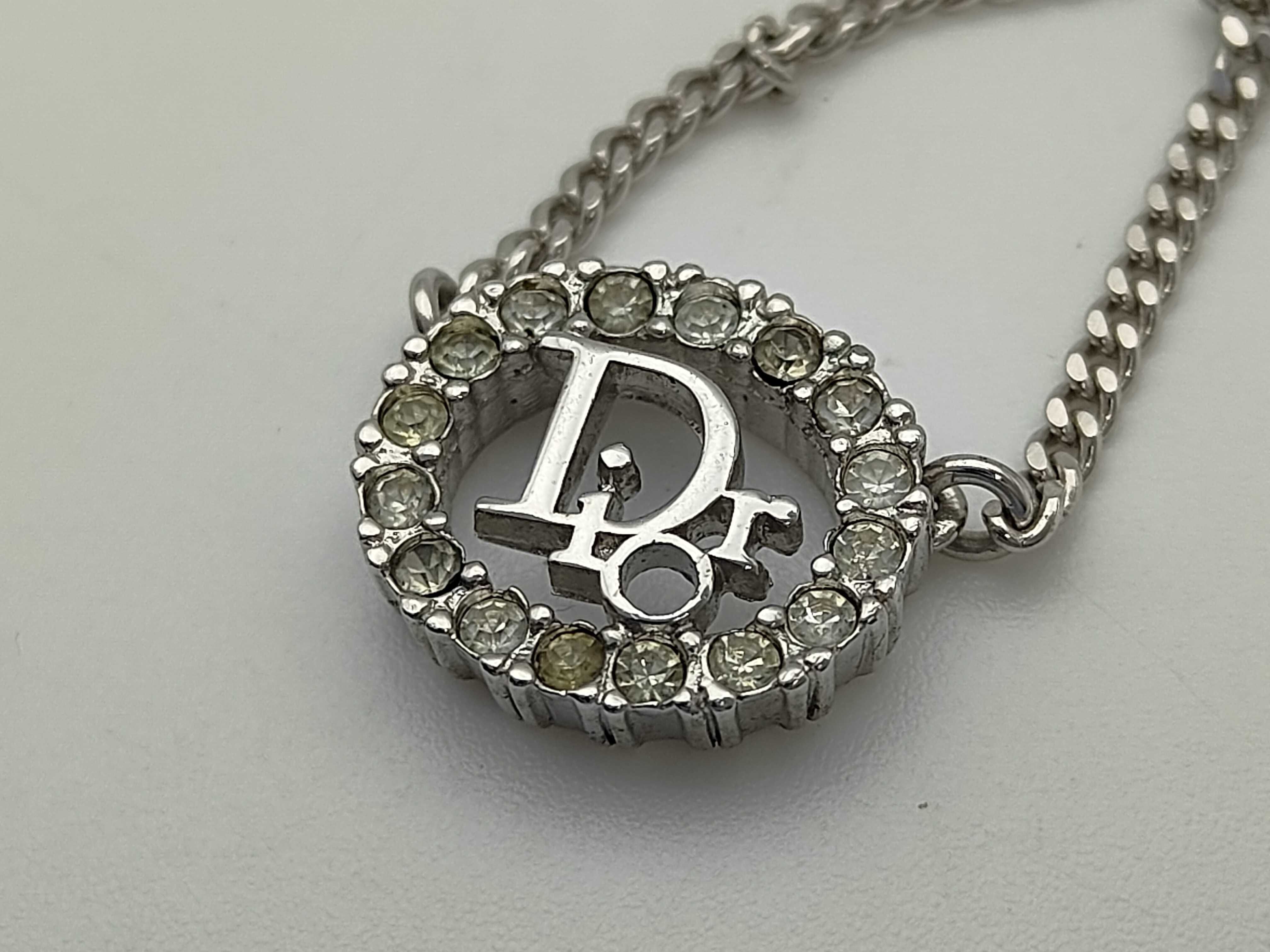 Christian Rhinestone Circle Logo Silver Necklace — view 8